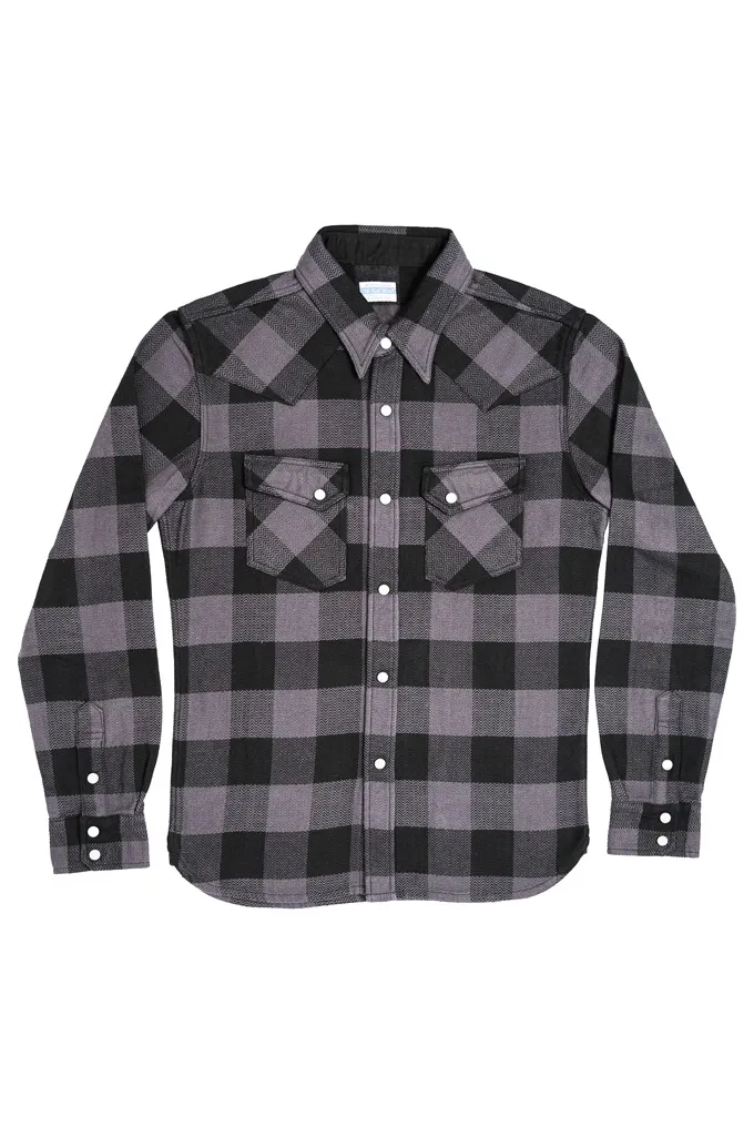 Flat Head “GENGAP” Heavy Winter Flannel Western - Gray/Black