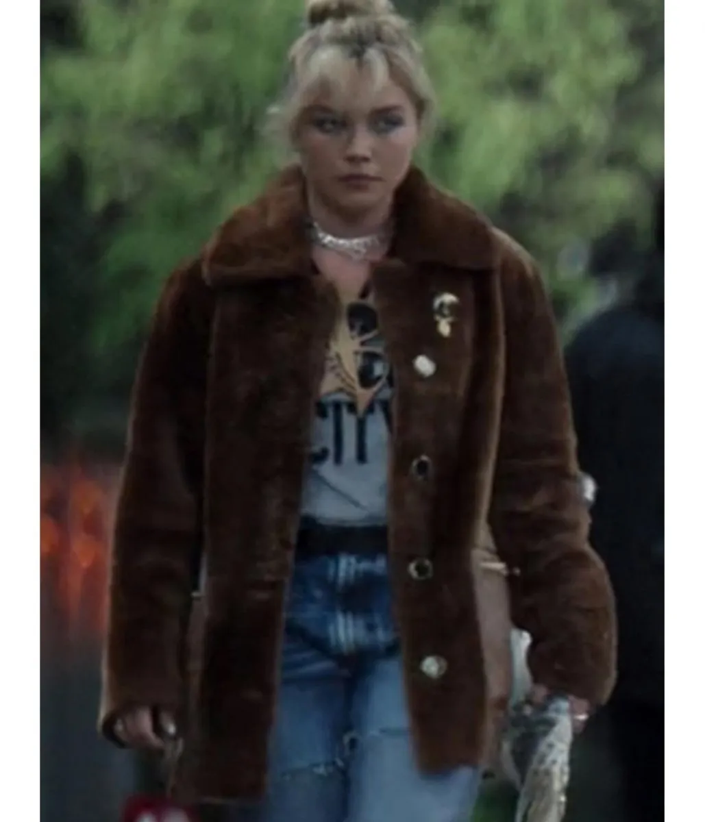 Hawkeye Florence Pugh Fur Brown Coat