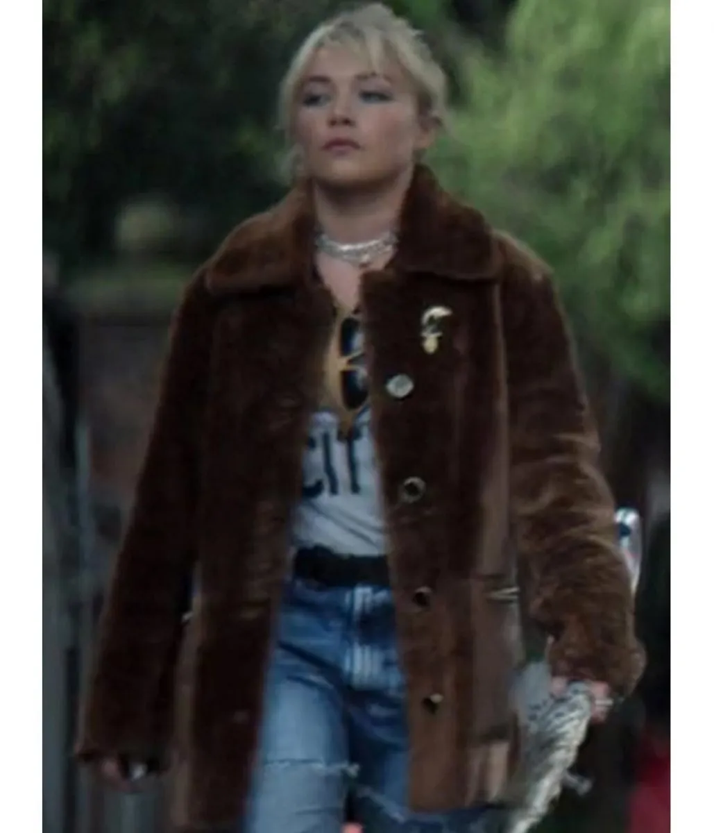 Hawkeye Florence Pugh Fur Brown Coat