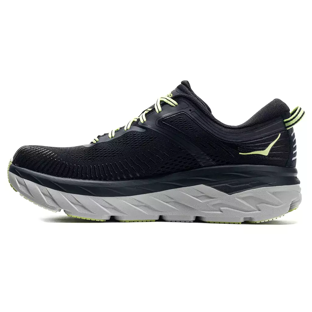 Hoka One One Mens Trainers Bondi 7 Lace-Up Low-Top Running Sneakers Mesh - UK 7.5