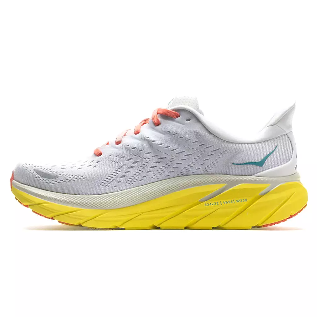 Hoka One One Mens Trainers Clifton 8 Lace-Up Low-Top Running Textile - UK 11.5