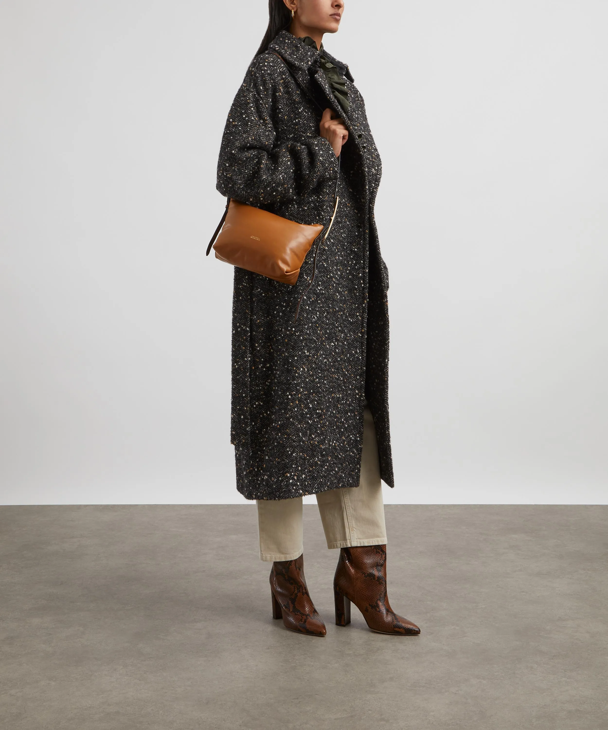 Horria Mottled Wool-Blend Coat