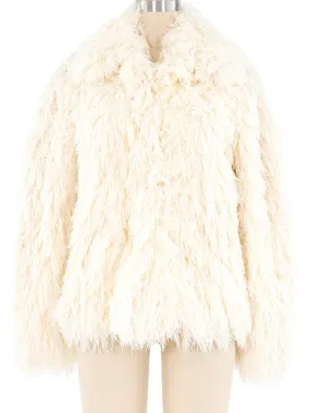 Ivory Yarn Fringe Jacket