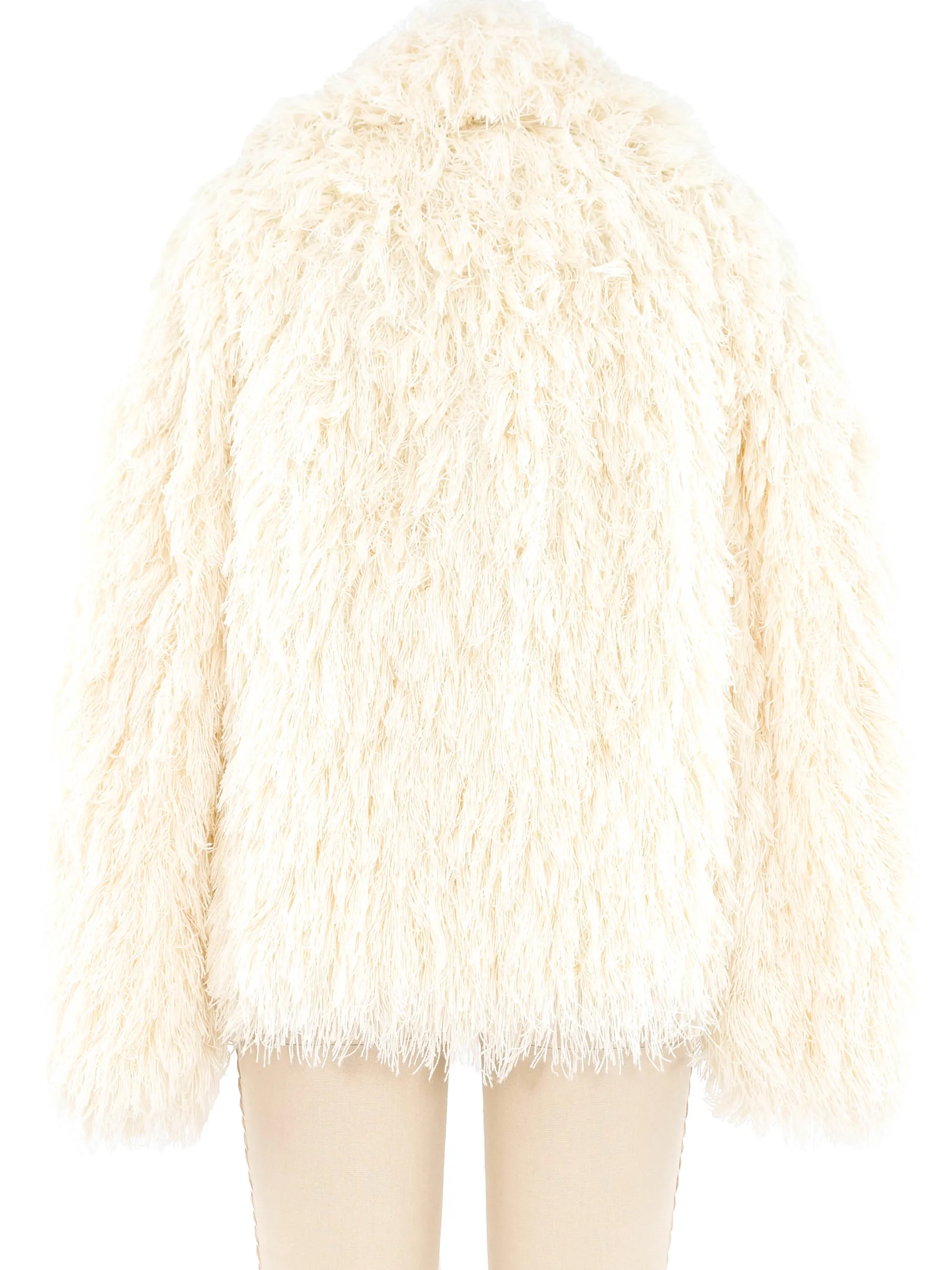 Ivory Yarn Fringe Jacket