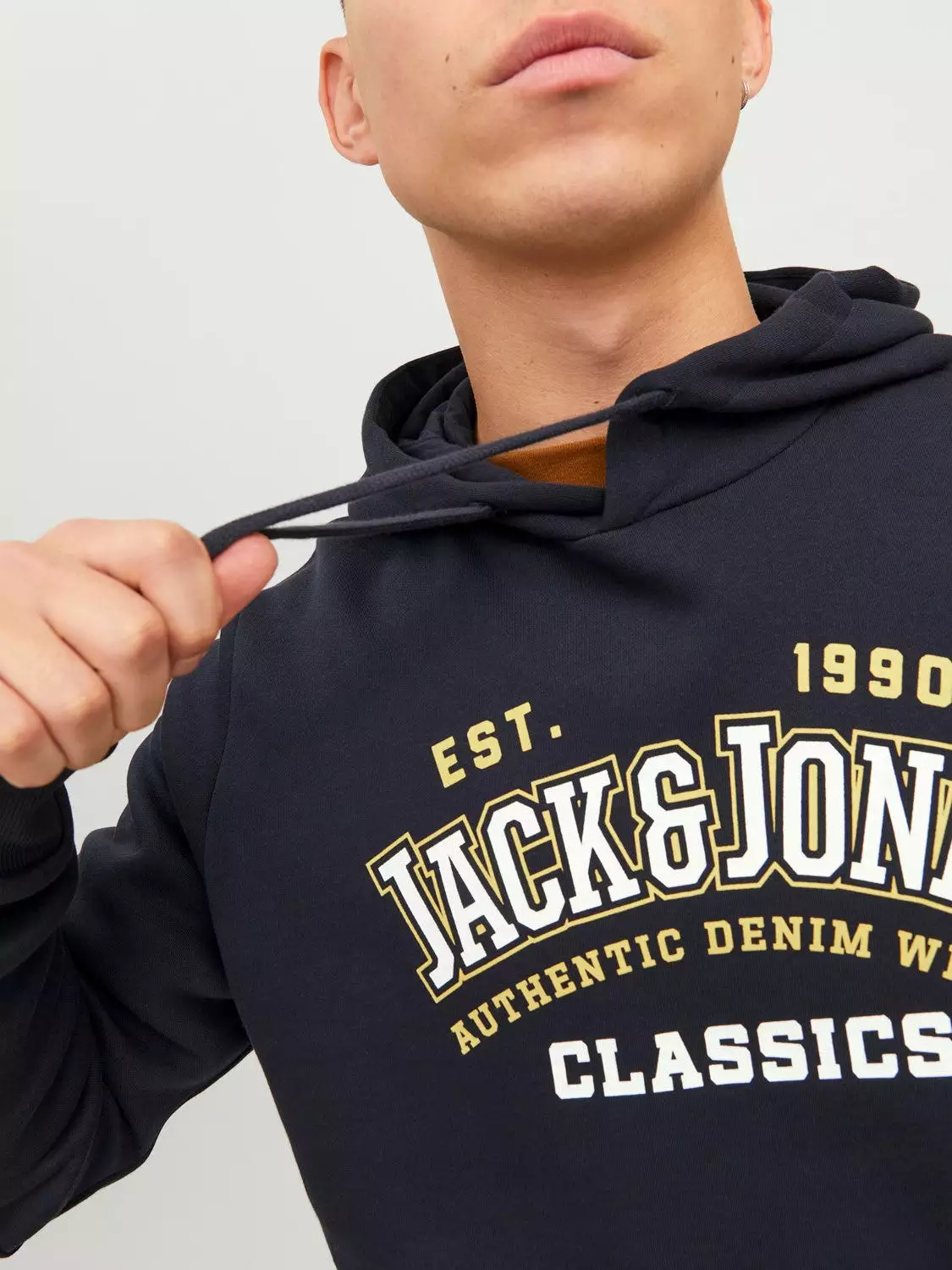 Jack & Jones Mens Overhead Hoodie Sweatshirt Jumper