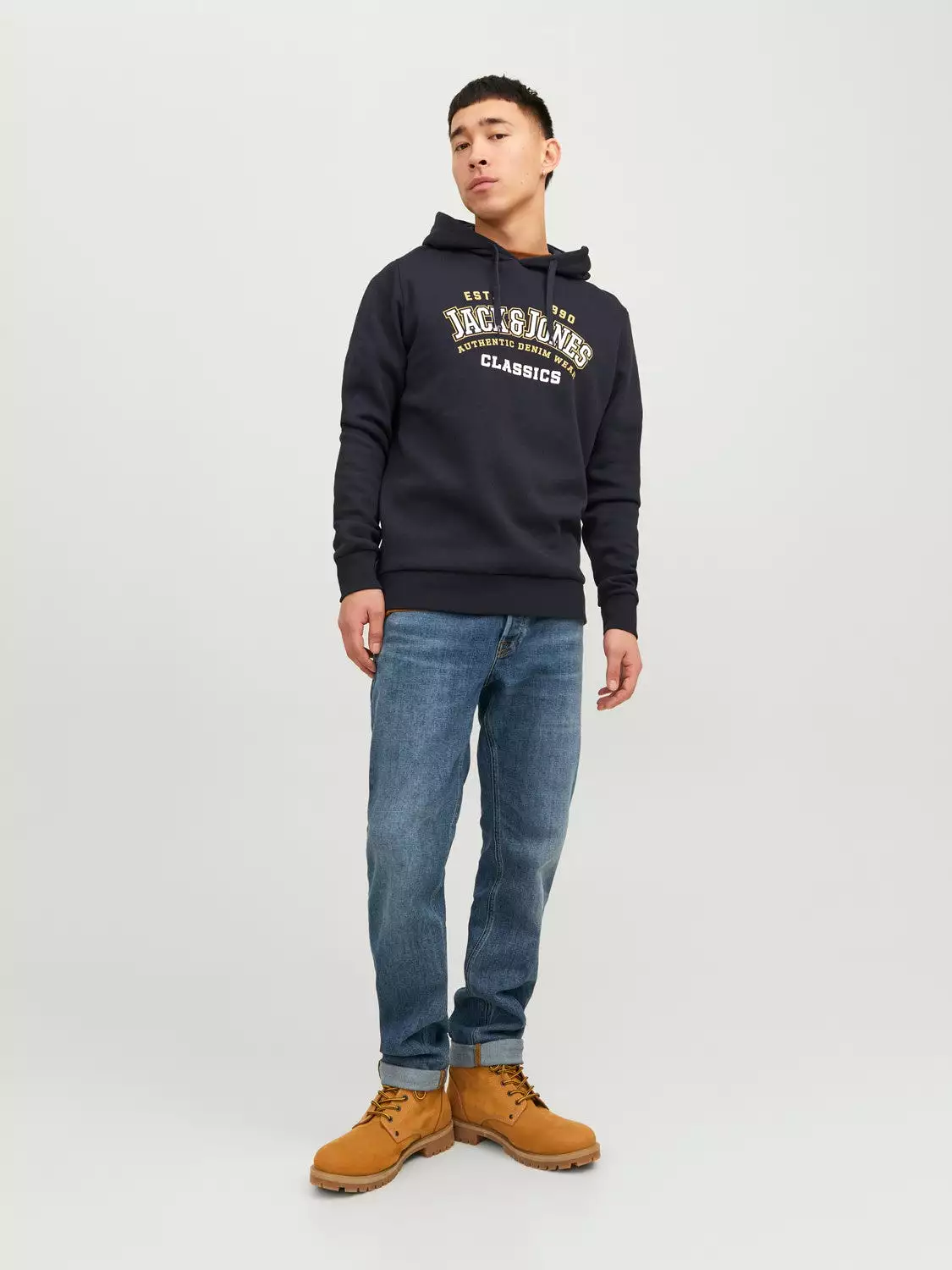 Jack & Jones Mens Overhead Hoodie Sweatshirt Jumper