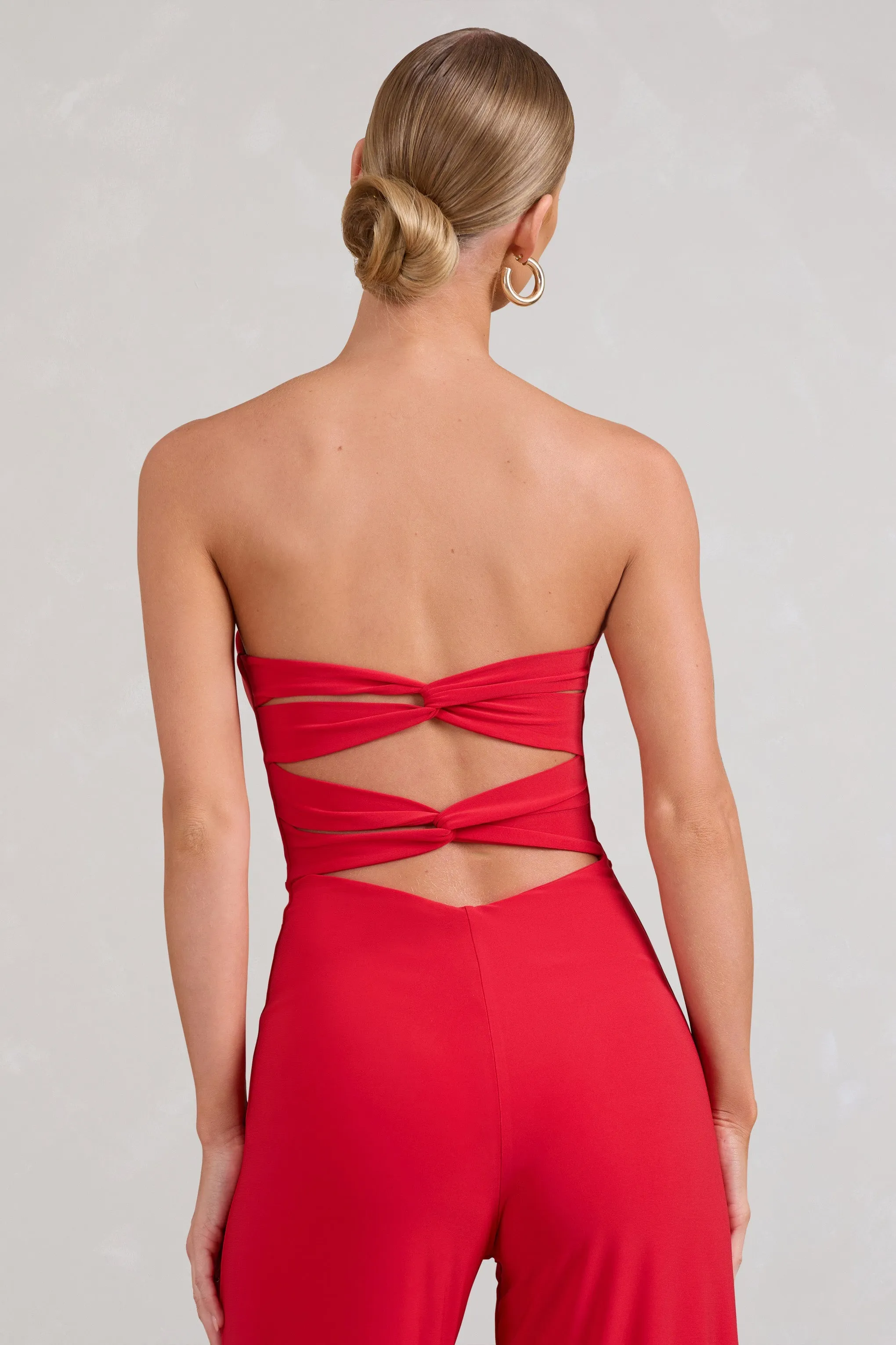 Janon | Red Sweetheart Bandeau Jumpsuit