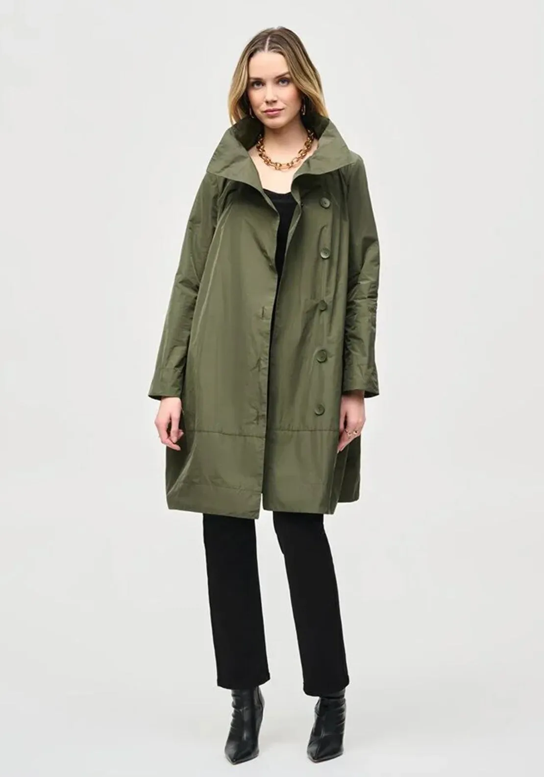 Joseph Ribkoff Asymmetric Button Coat, Green