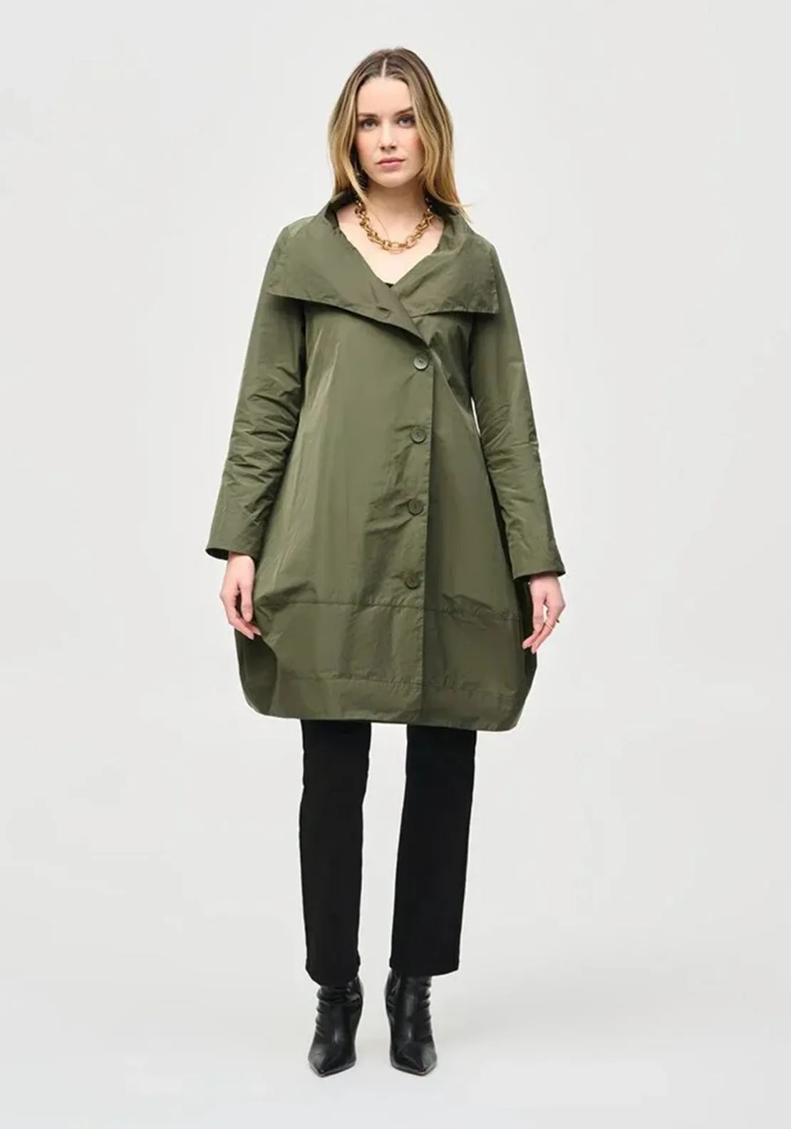 Joseph Ribkoff Asymmetric Button Coat, Green