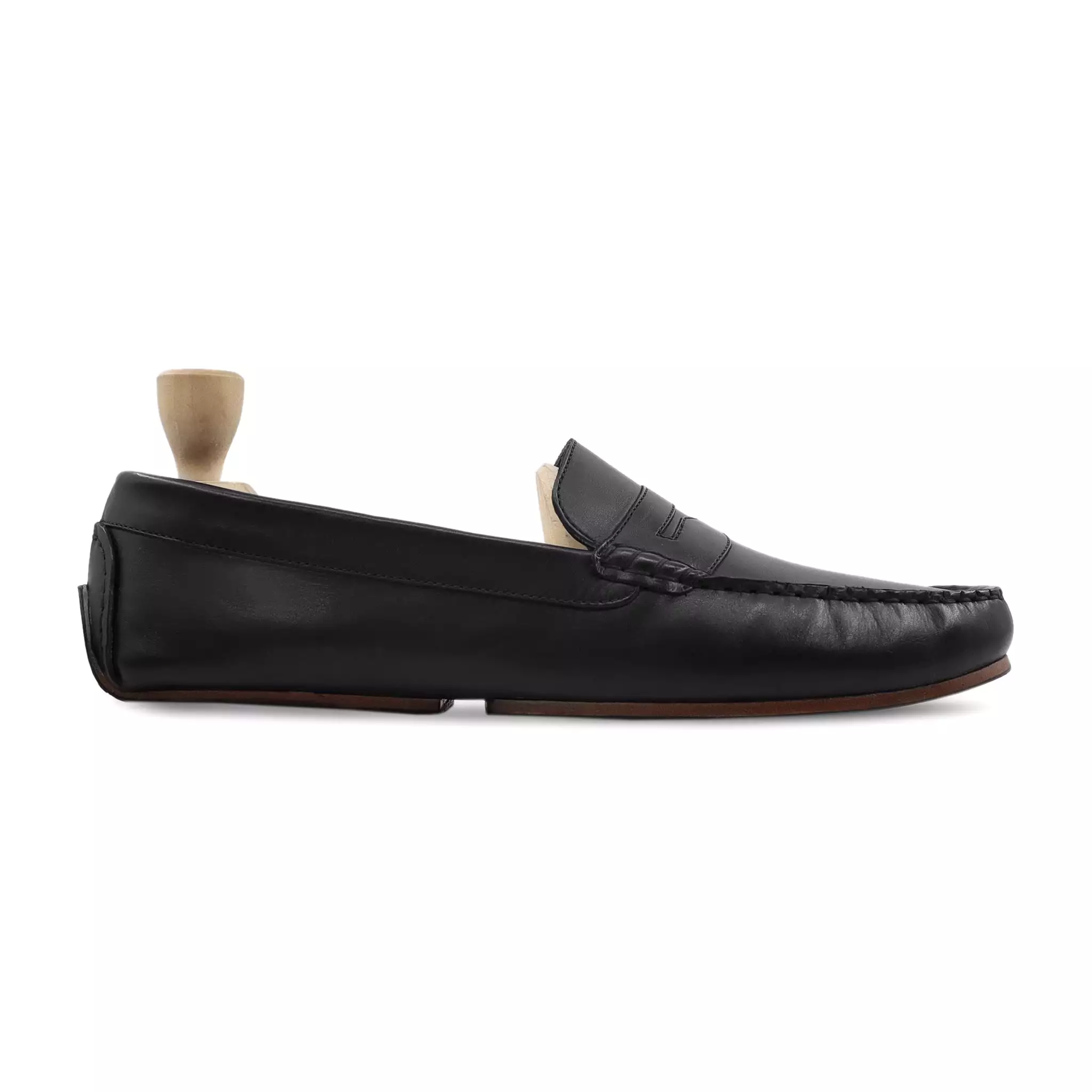 Kharki - Men's Black Calf Leather Driver Shoe