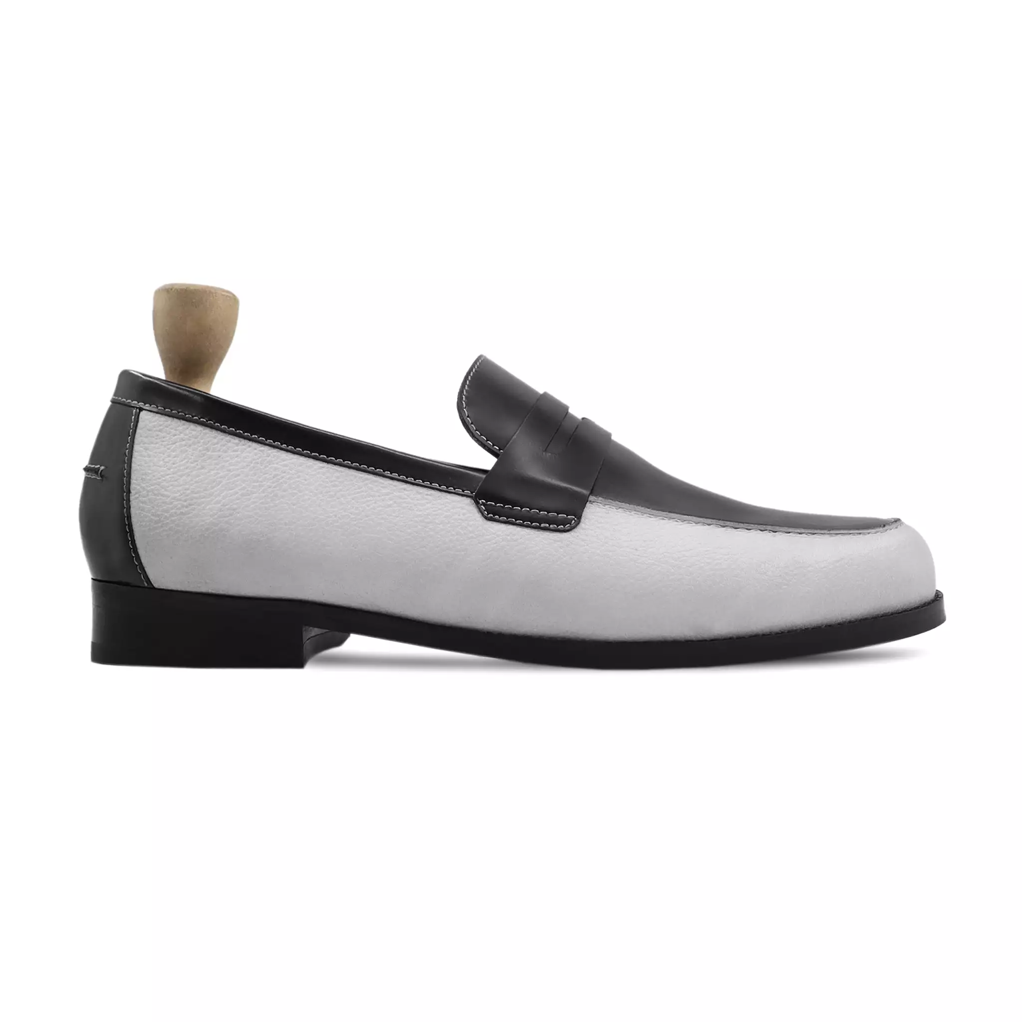 Koge - Men's Black And Grey Calf Leather Loafer