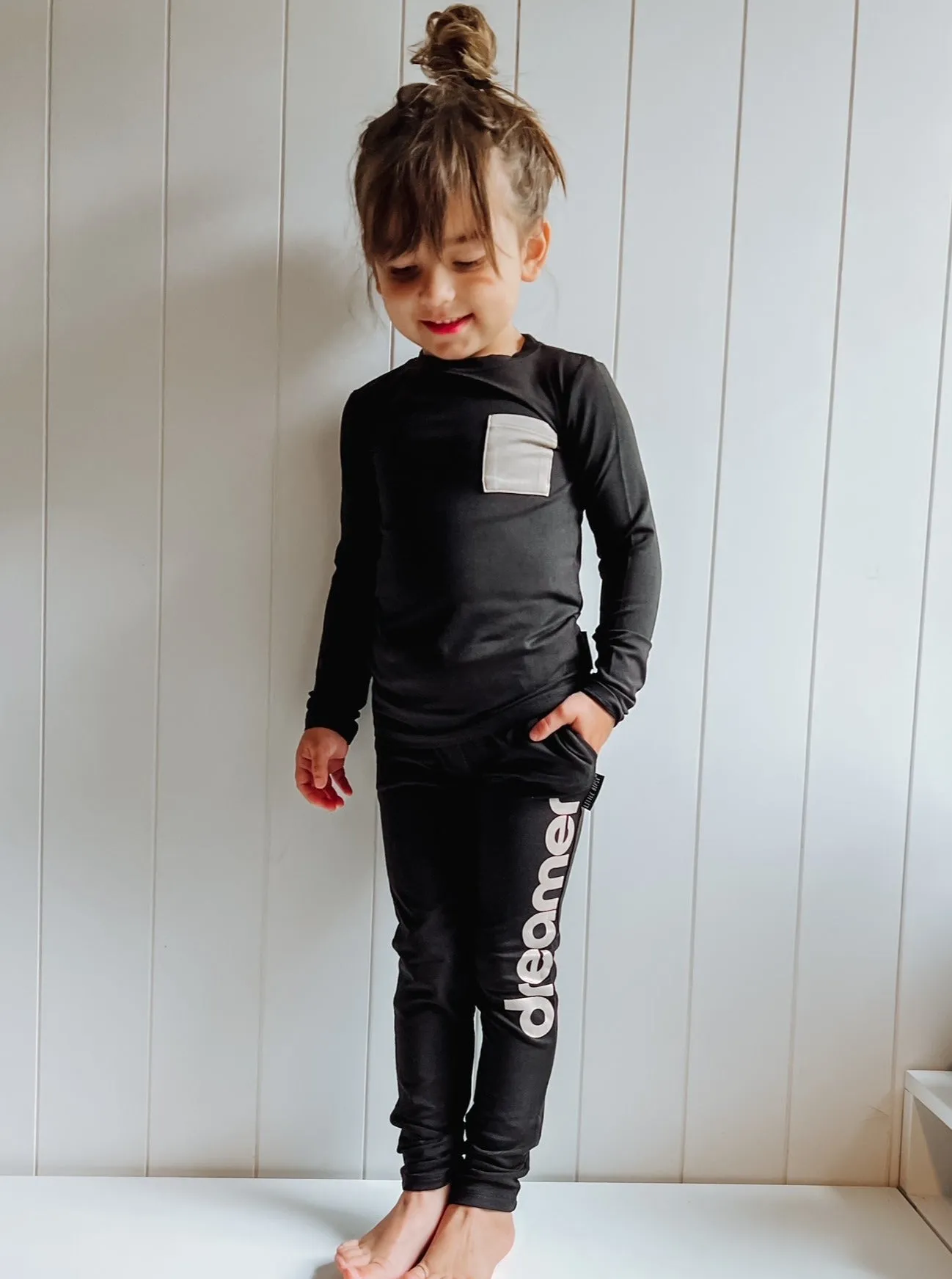 LB x Baby Breez Long Sleeve Dreamer 2 Piece Pajamas - Black