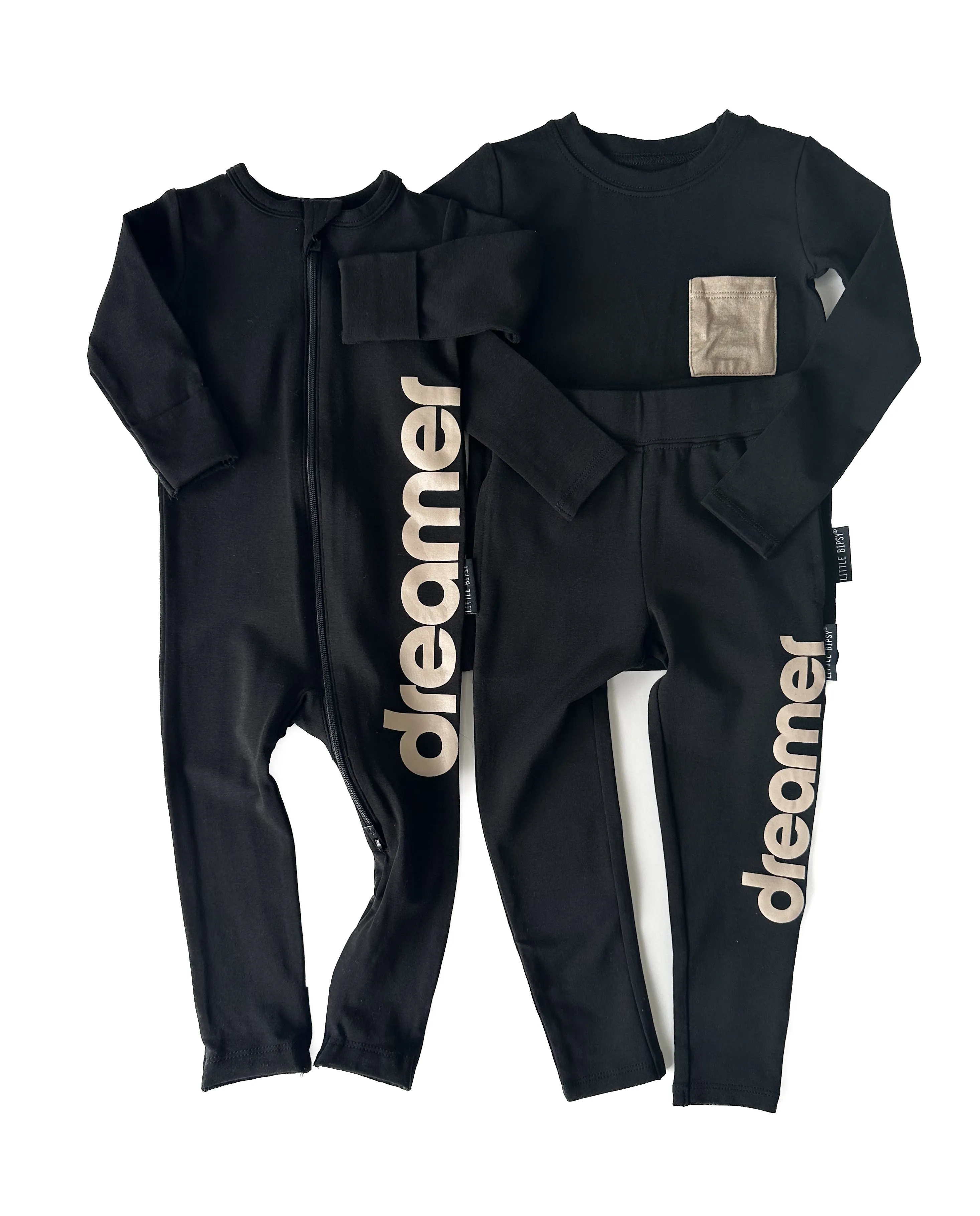 LB x Baby Breez Long Sleeve Dreamer 2 Piece Pajamas - Black