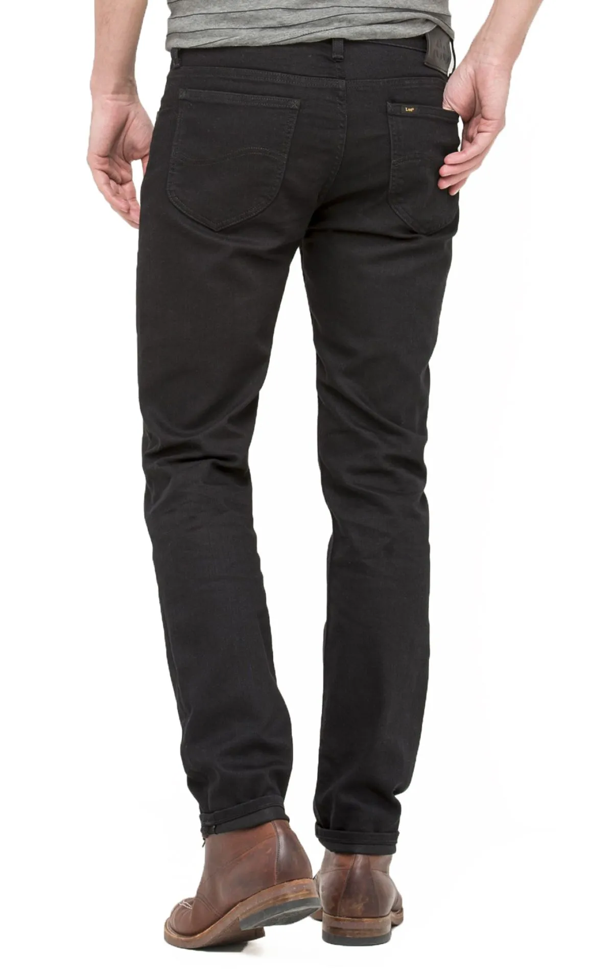 Lee Rider Regular Slim Fit Denim Jeans Black Rinse