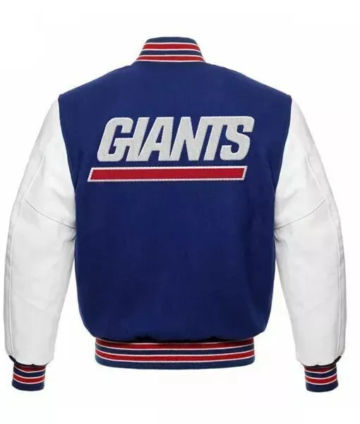 Letterman New York Giants Blue and White Varsity Jacket-02