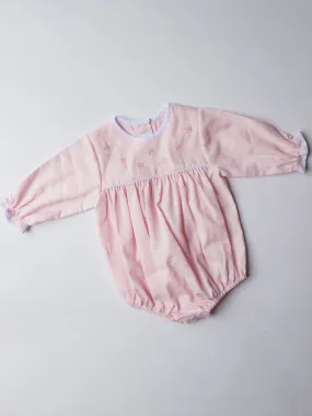 Long Sleeve Baby Blooms Embroidered Bubble | Pink