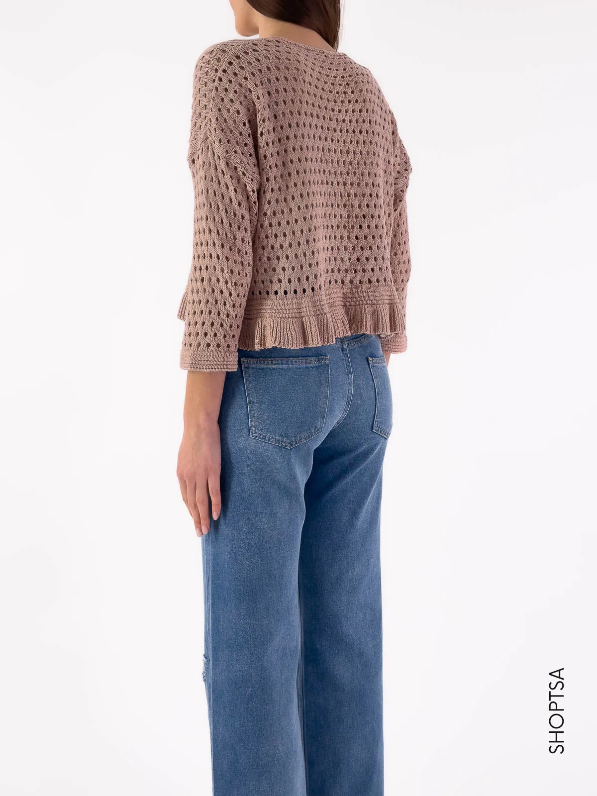 Maglia traforata cropped 55053 - Vicolo