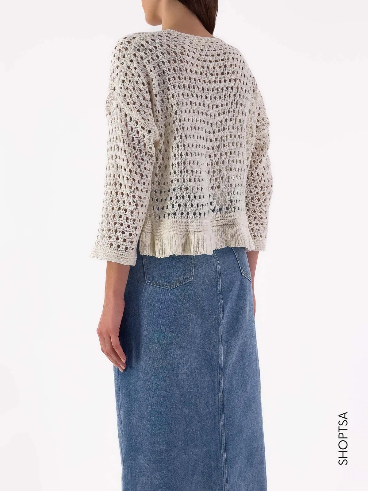 Maglia traforata cropped 55053 - Vicolo