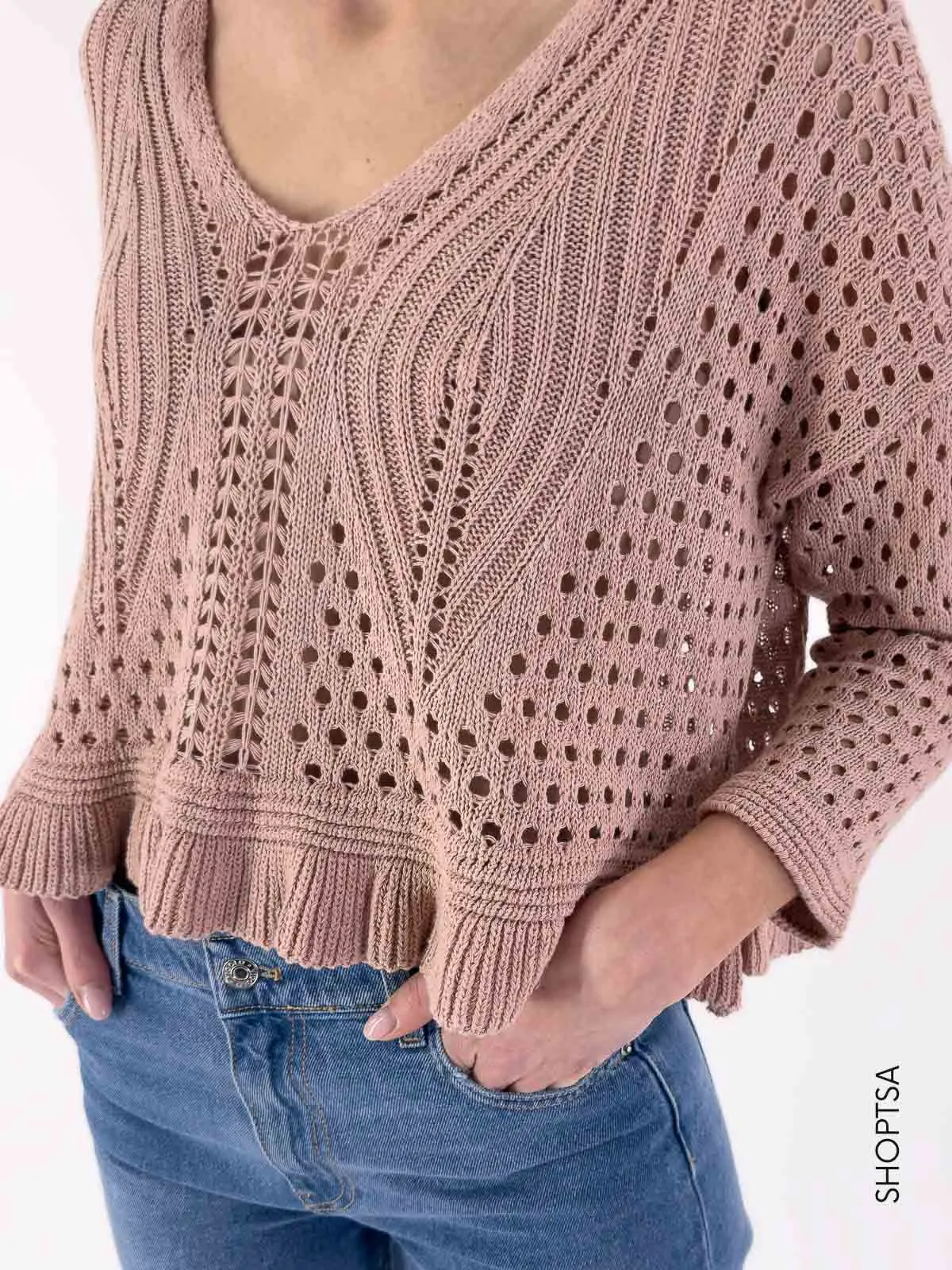 Maglia traforata cropped 55053 - Vicolo