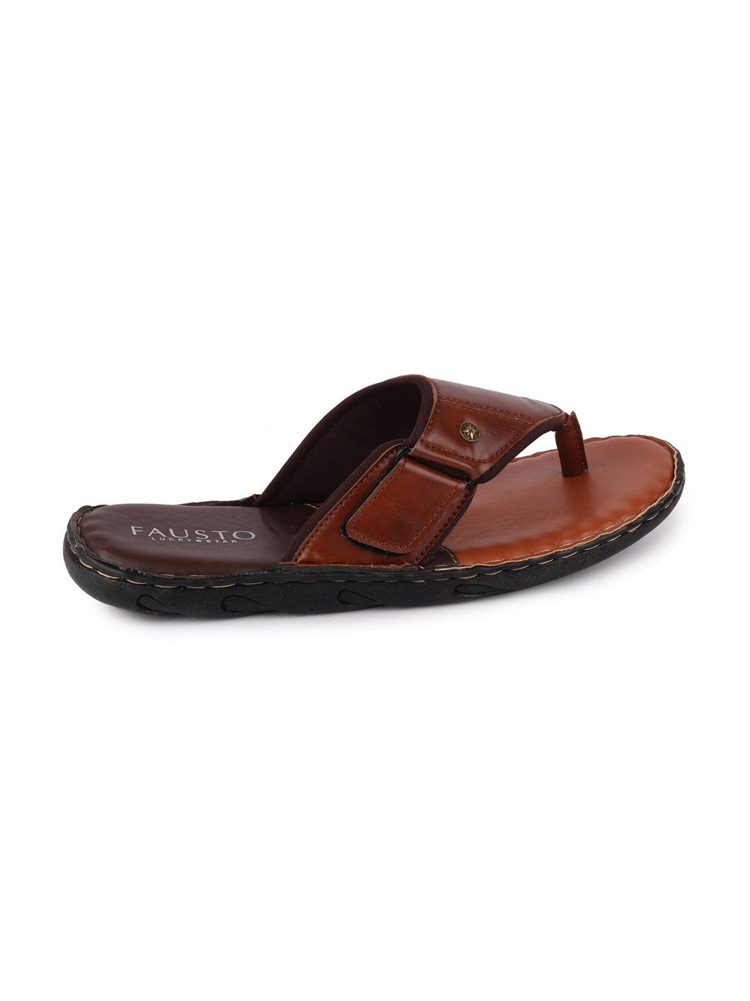 Men Tan Casual Slip-On Slippers