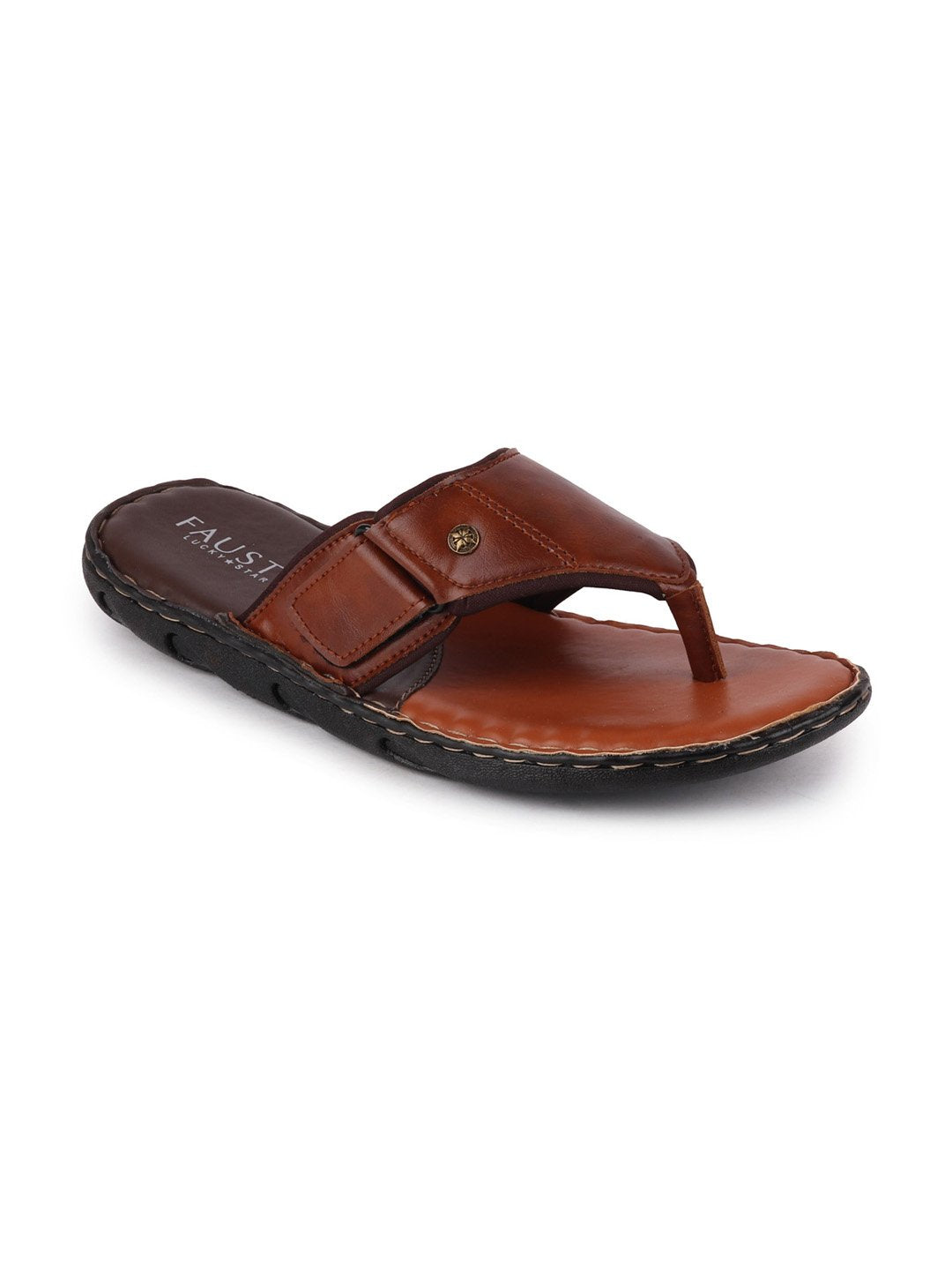 Men Tan Casual Slip-On Slippers