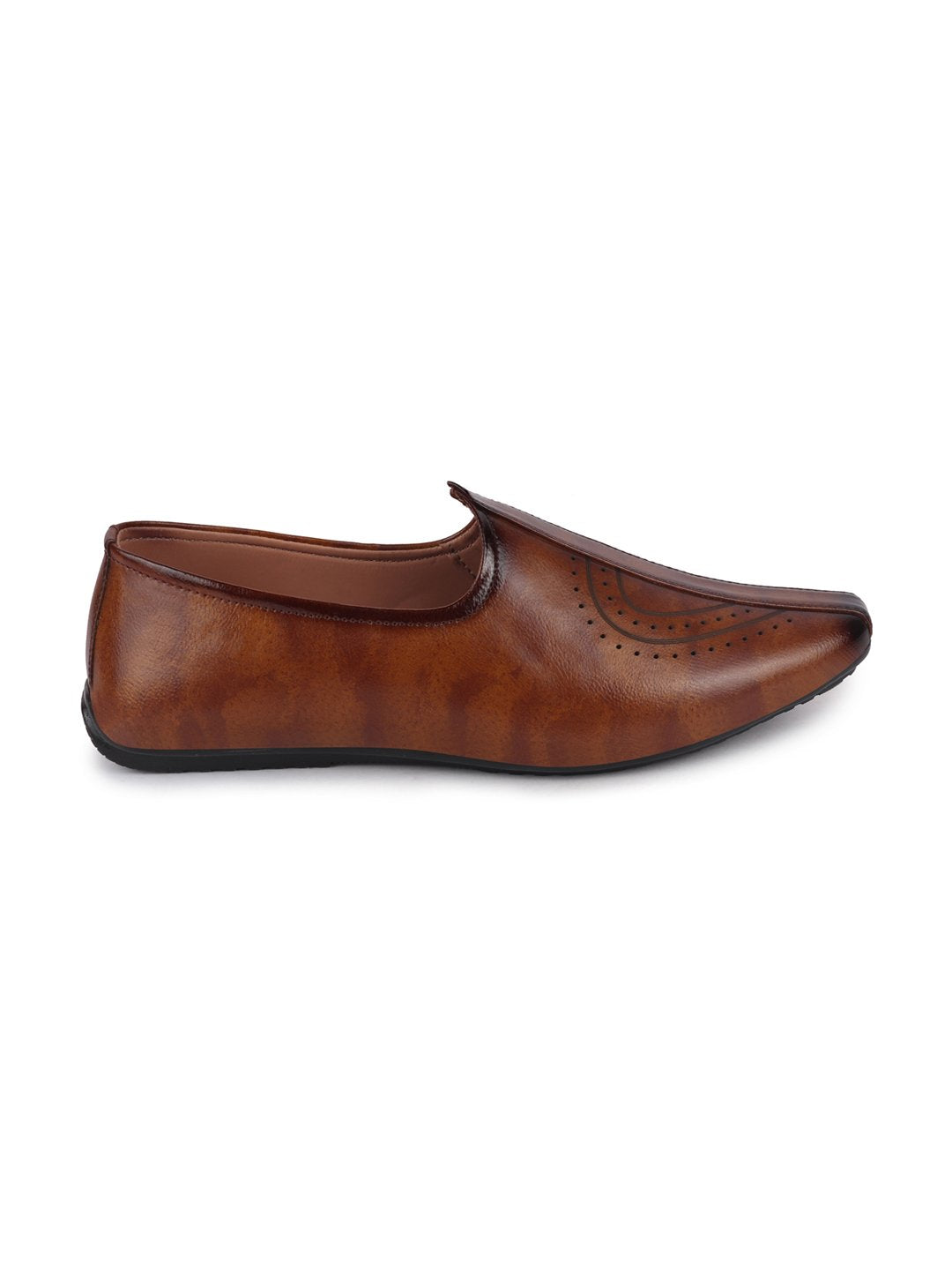 Men Tan Ethnic Slip-On Fashion Style Jutis & Mojaris