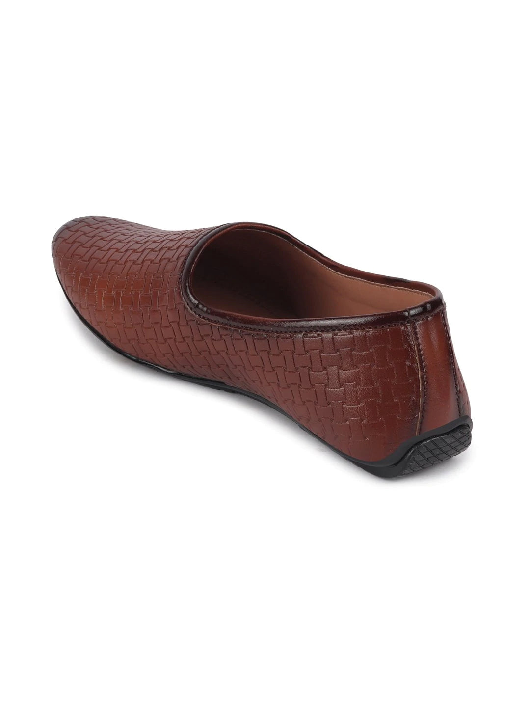 Men Tan Ethnic Slip-On Regular Styling Jutis & Mojaris