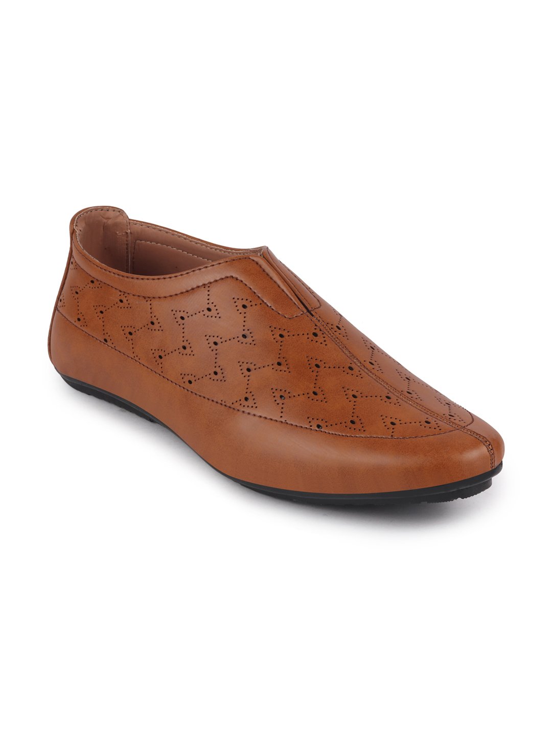 Men Tan Ethnic Slip-On Shoe Style Jutis & Mojaris