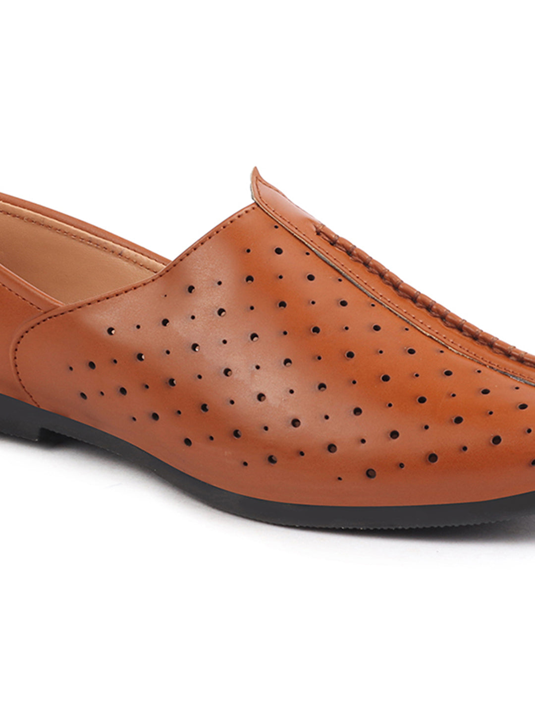 Men Tan Ethnic Slip-On Traditional Jutis & Mojaris