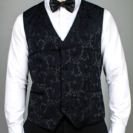 Men's Black Embroidery Vest