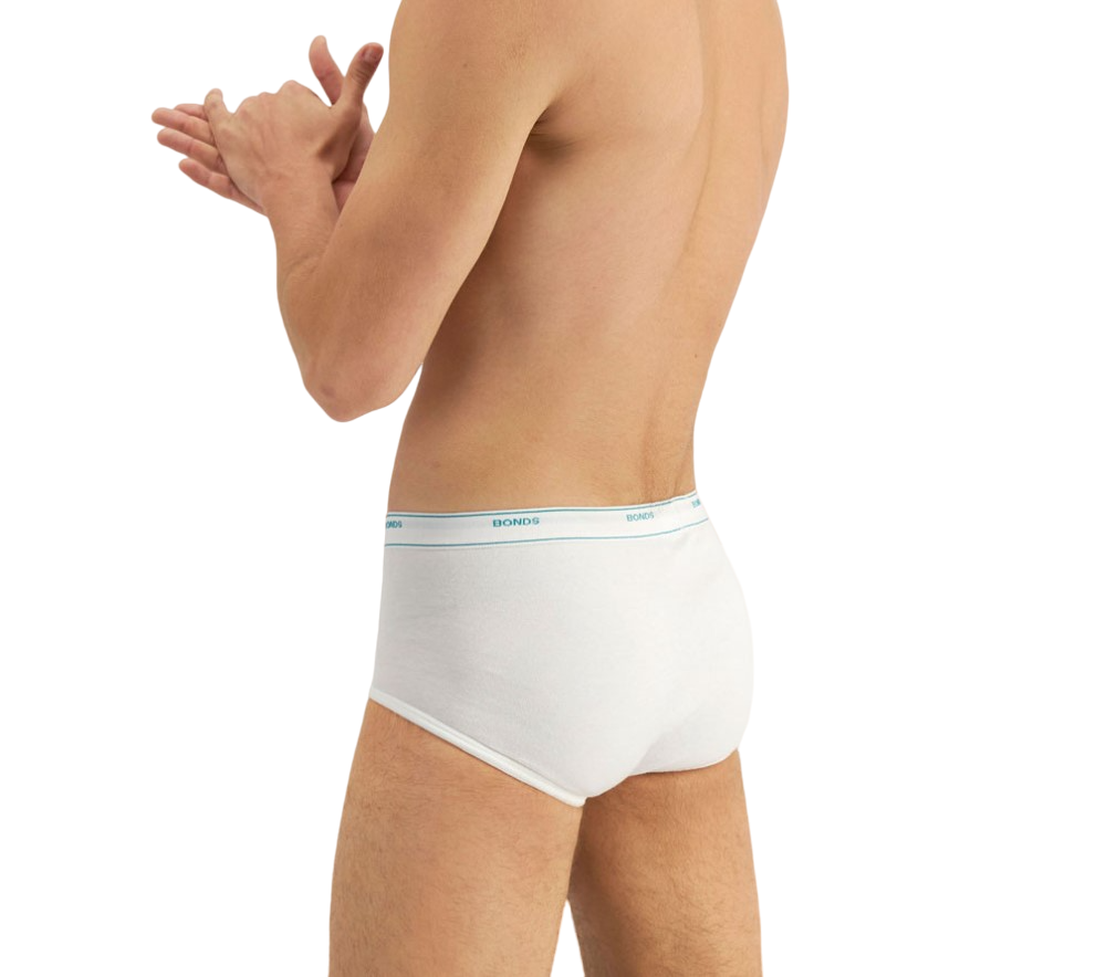 Mens Bonds White Cotton Briefs Brief Support Undies Underwear Sport