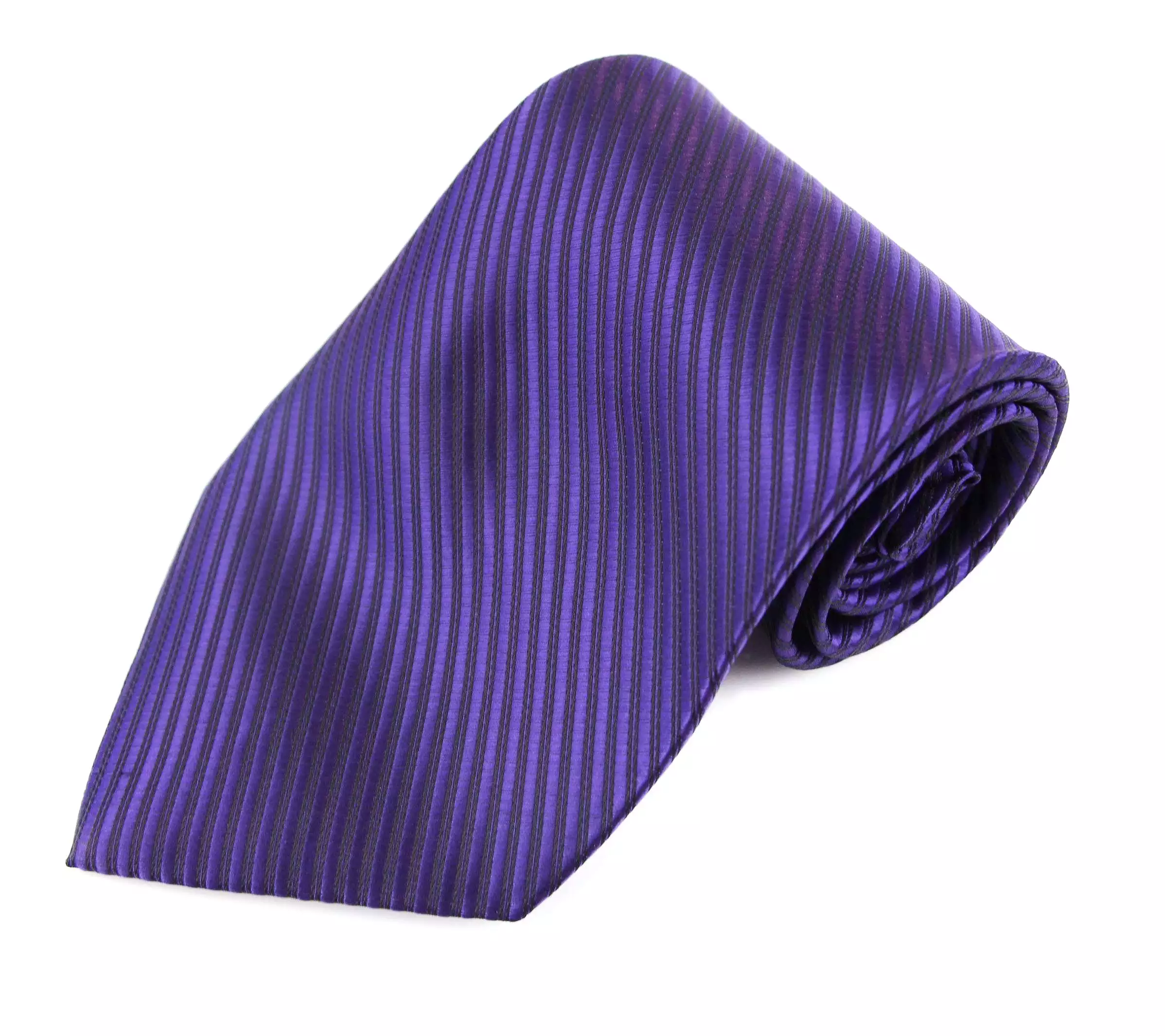 Mens Dark Purple Striped 10cm Classic Neck Tie