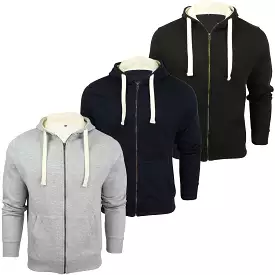 Mens Zip Through Hoodie Sweatshirt by Xact Fleece Back