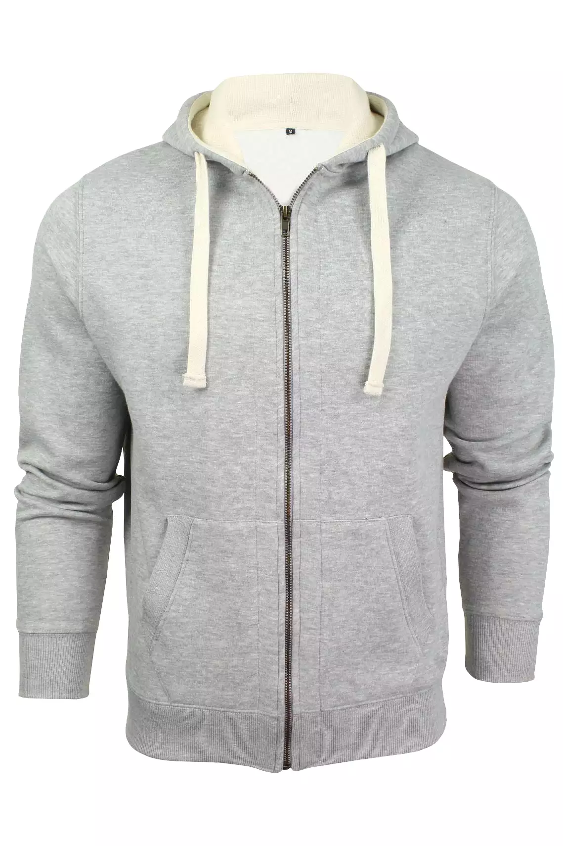 Mens Zip Through Hoodie Sweatshirt by Xact Fleece Back