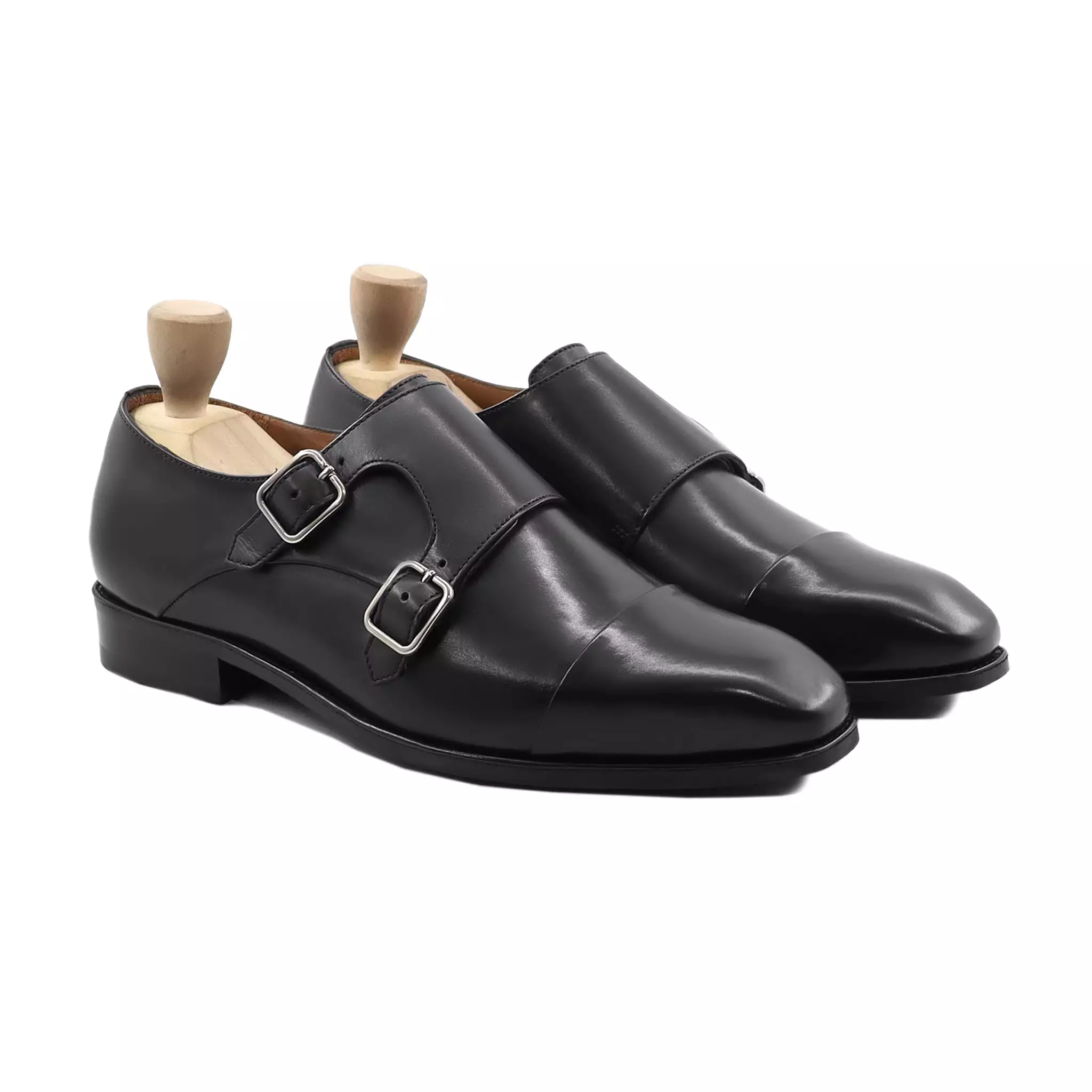 Namur - Men's Black Calf Leather Double Monkstrap