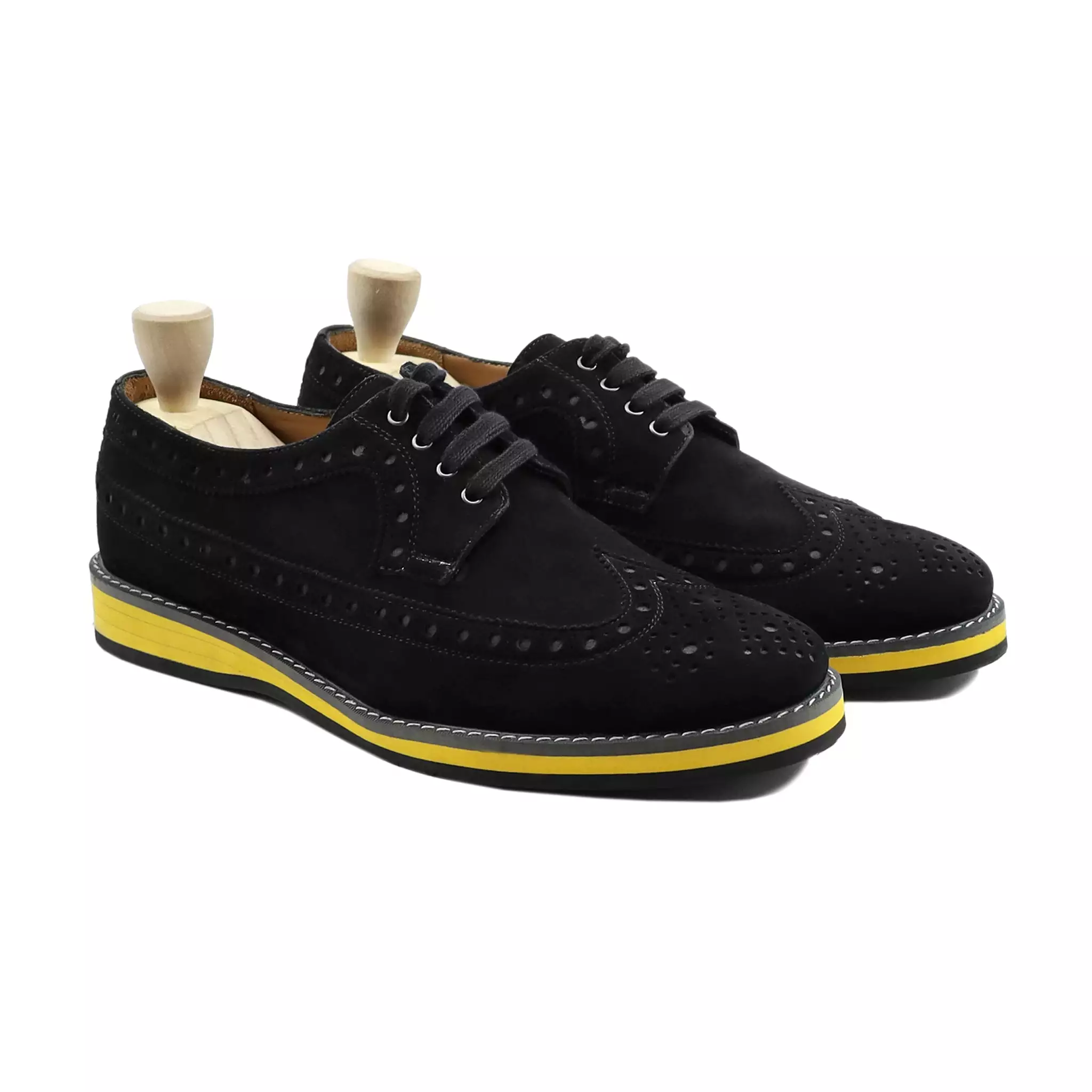 Niobix - Men's Black Kid Suede Derby Shoe