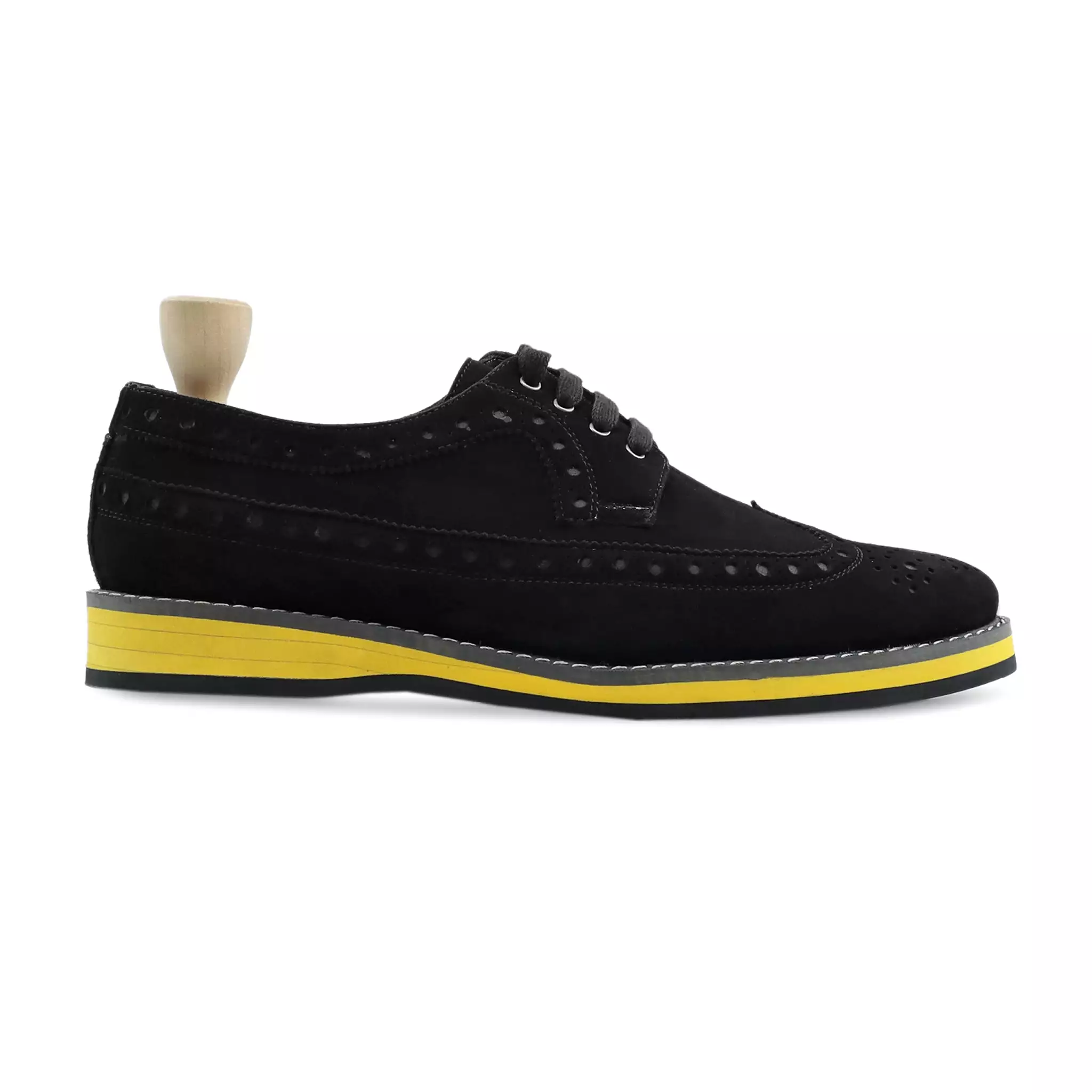 Niobix - Men's Black Kid Suede Derby Shoe