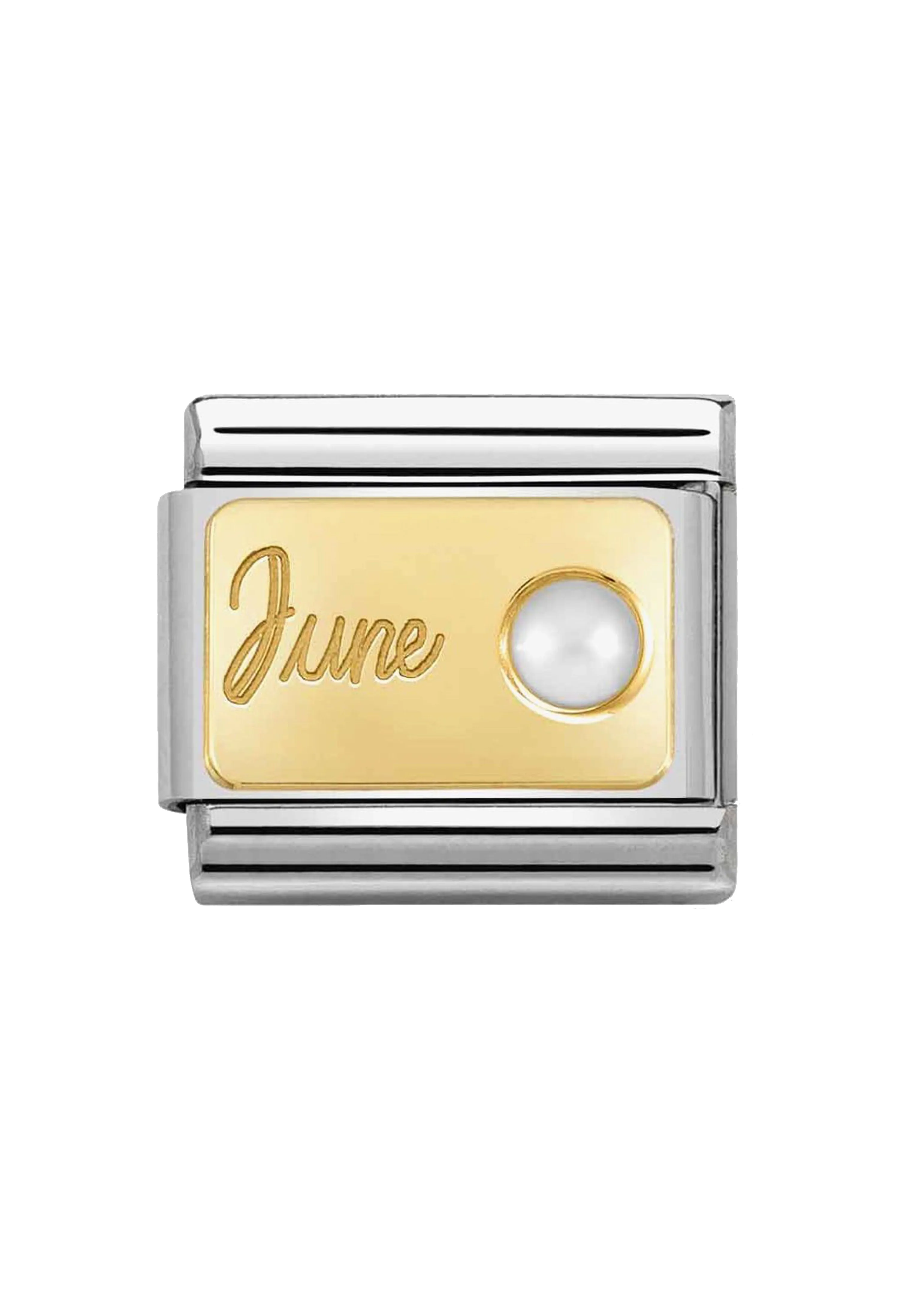 Nomination Composable Classic Link June White Pearl in 18k Gold