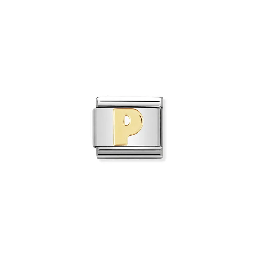 Nomination Composable Classic Link Letter P in 18k gold