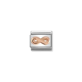 Nomination Composable Classic Link Relief Symbols Infinity Plate in Stainless Steel and Gold 9K