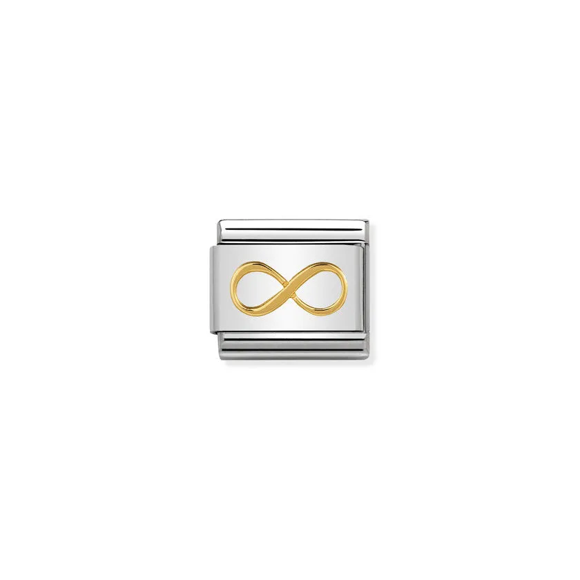 Nomination Composable Classic Link Symbols Infinity in Steel with 18k Gold