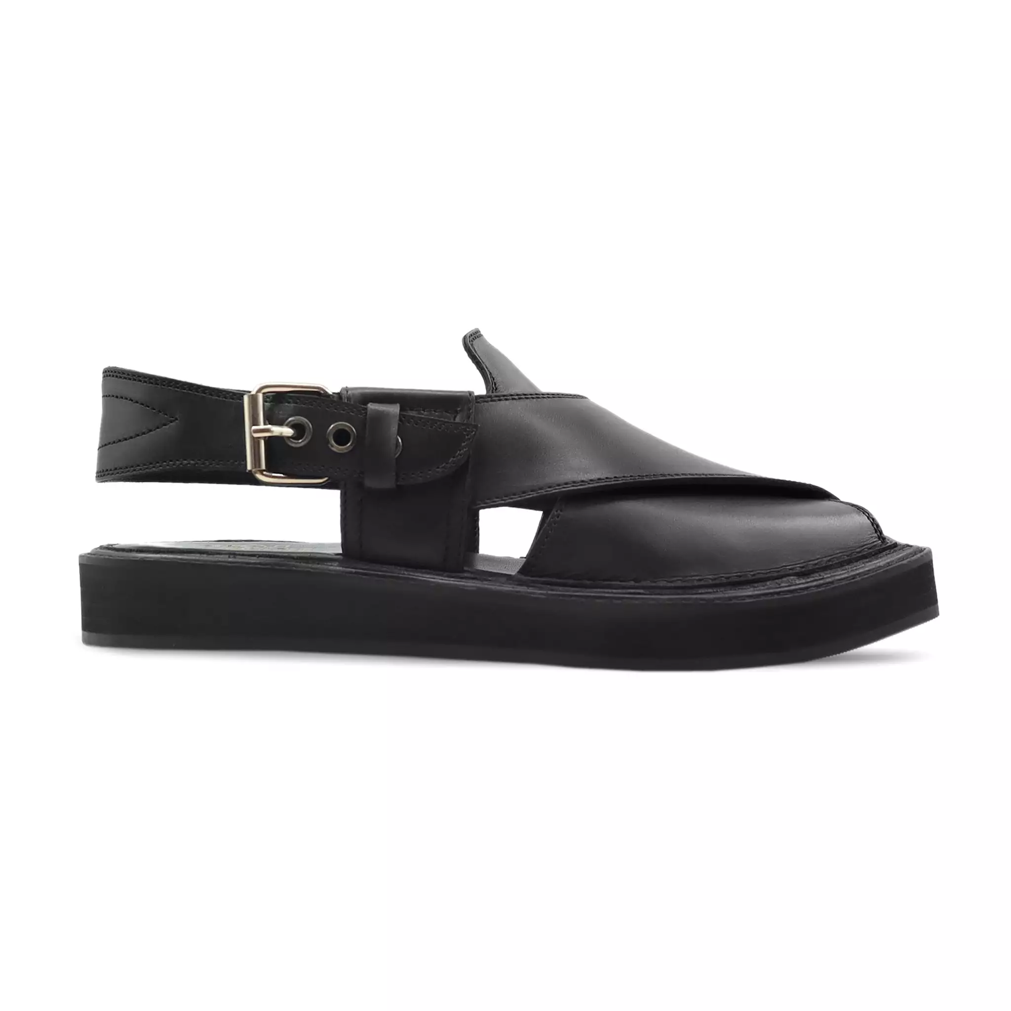 Onyx - Men's Black Calf Leather Sandal