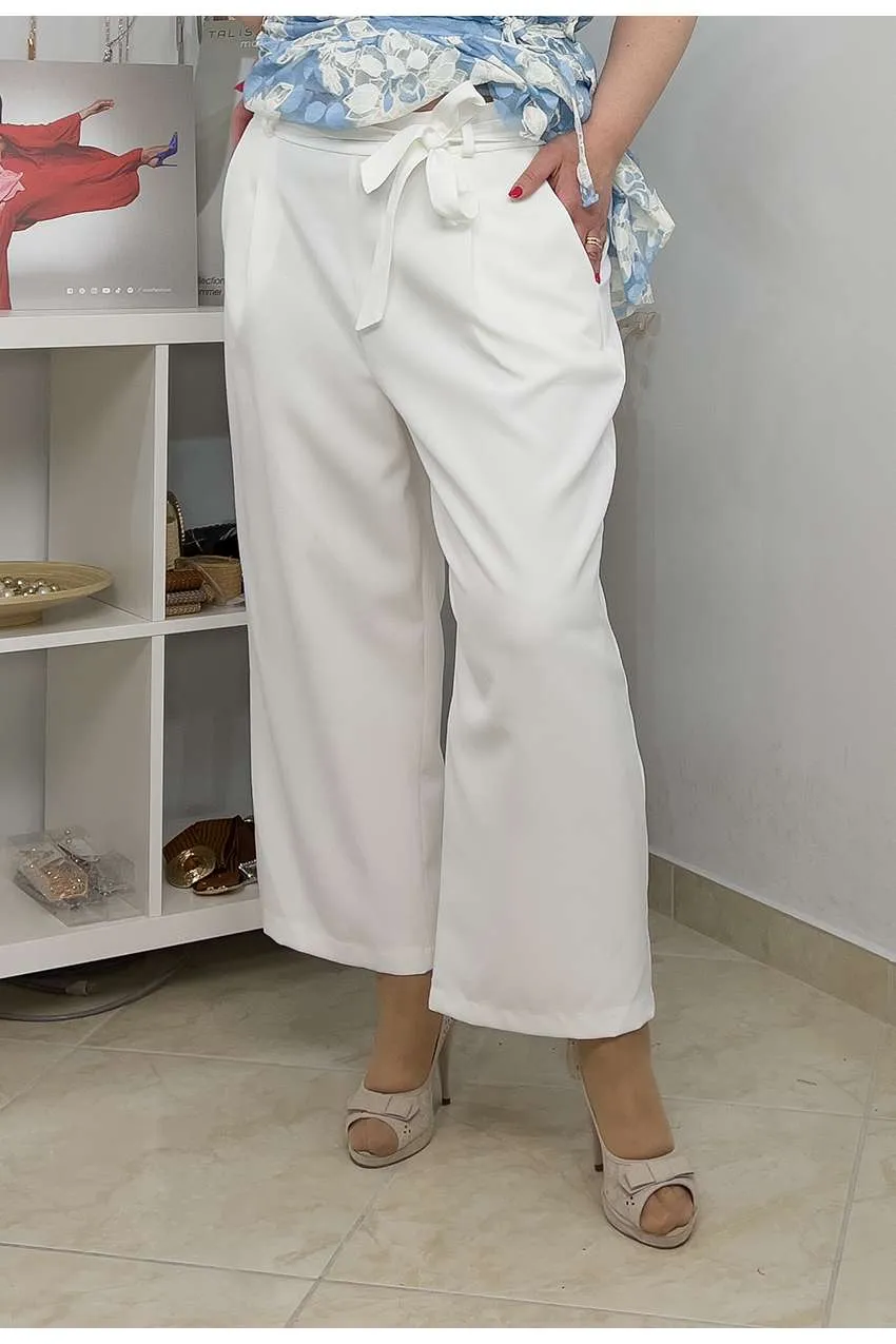 Pantalone cropped a palazzo taglie forti