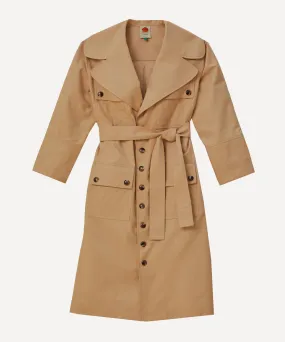 Pockets Over Nude Trench Coat