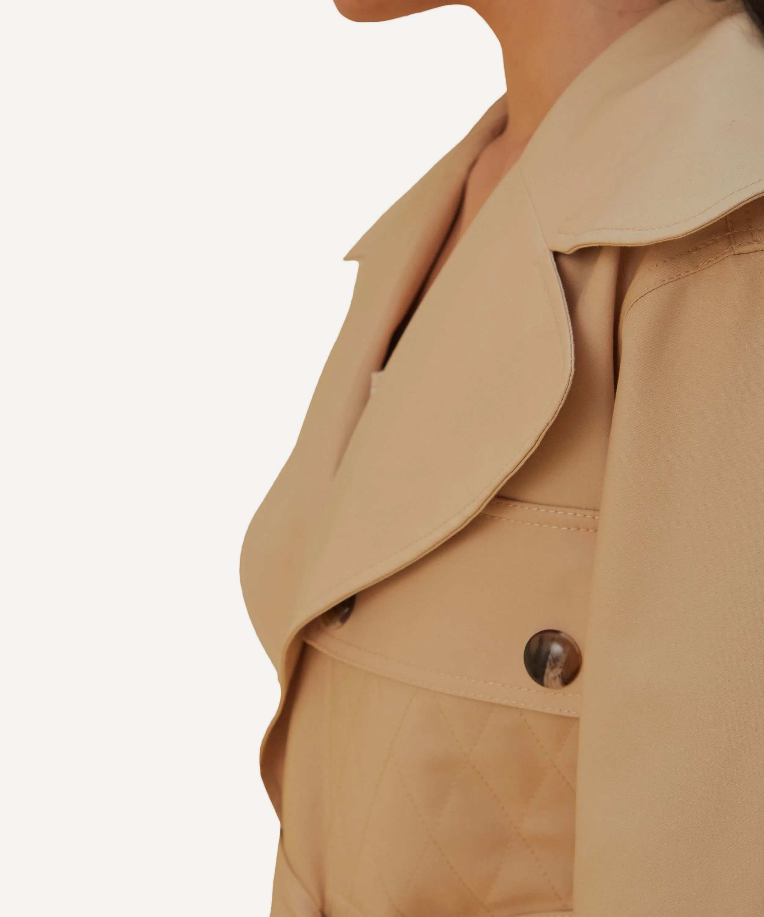 Pockets Over Nude Trench Coat