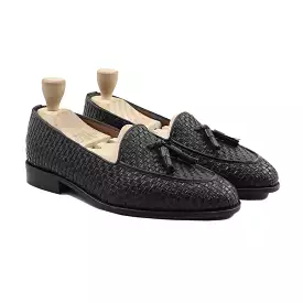 Prevalje - Men's Black Hand Woven Leather Loafer