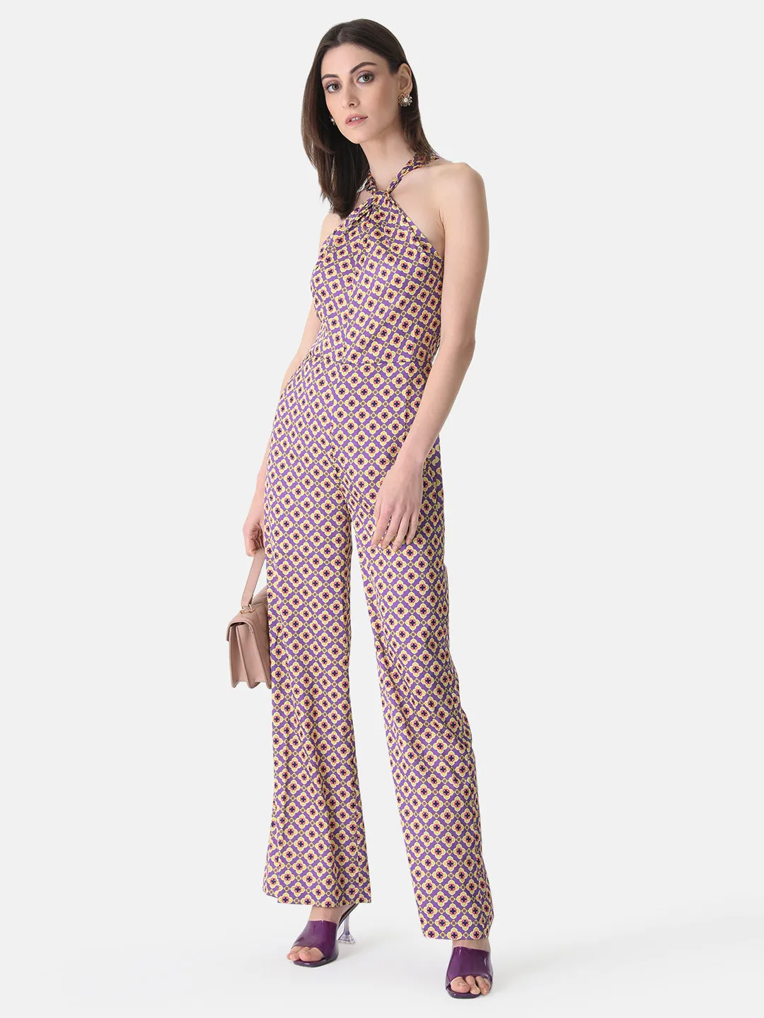 Printed Halter Neck Jumpsuit