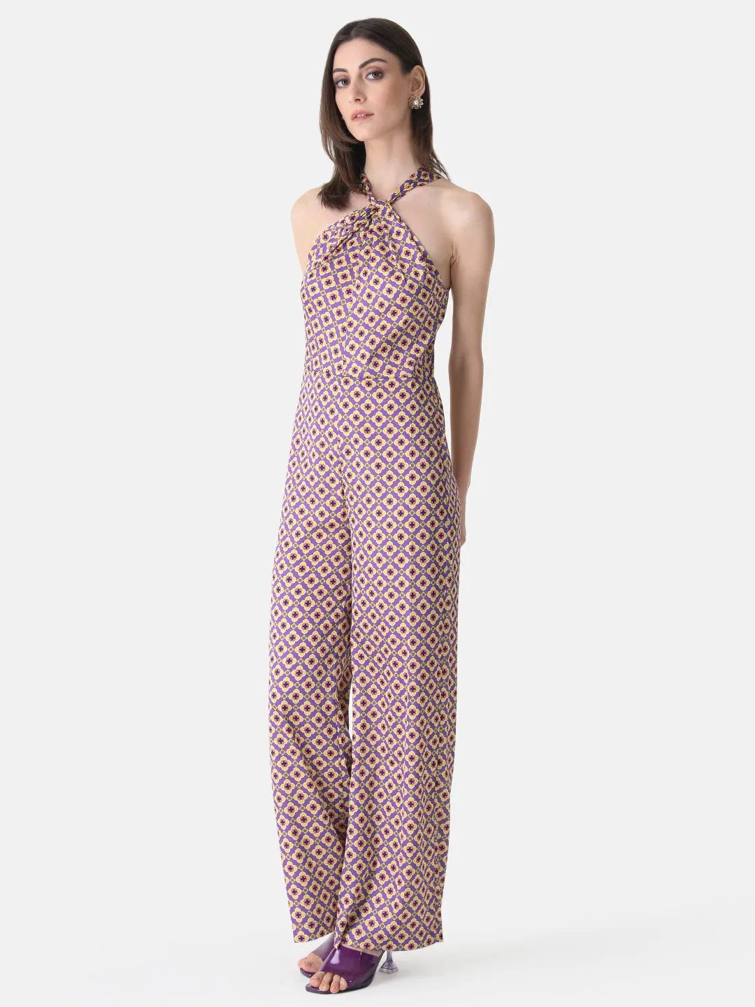 Printed Halter Neck Jumpsuit