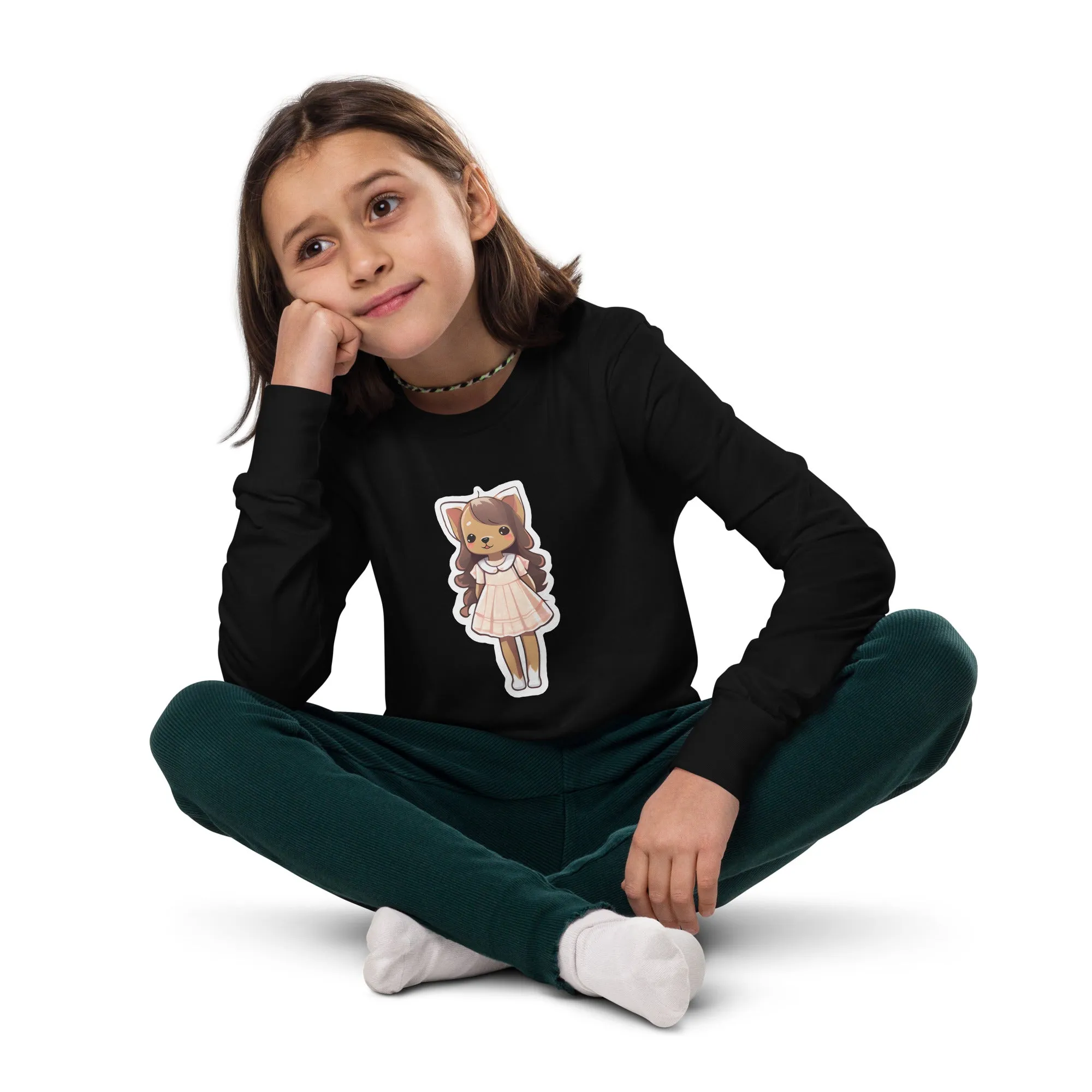 Puppy in a Dress Youth Long Sleeve Tee