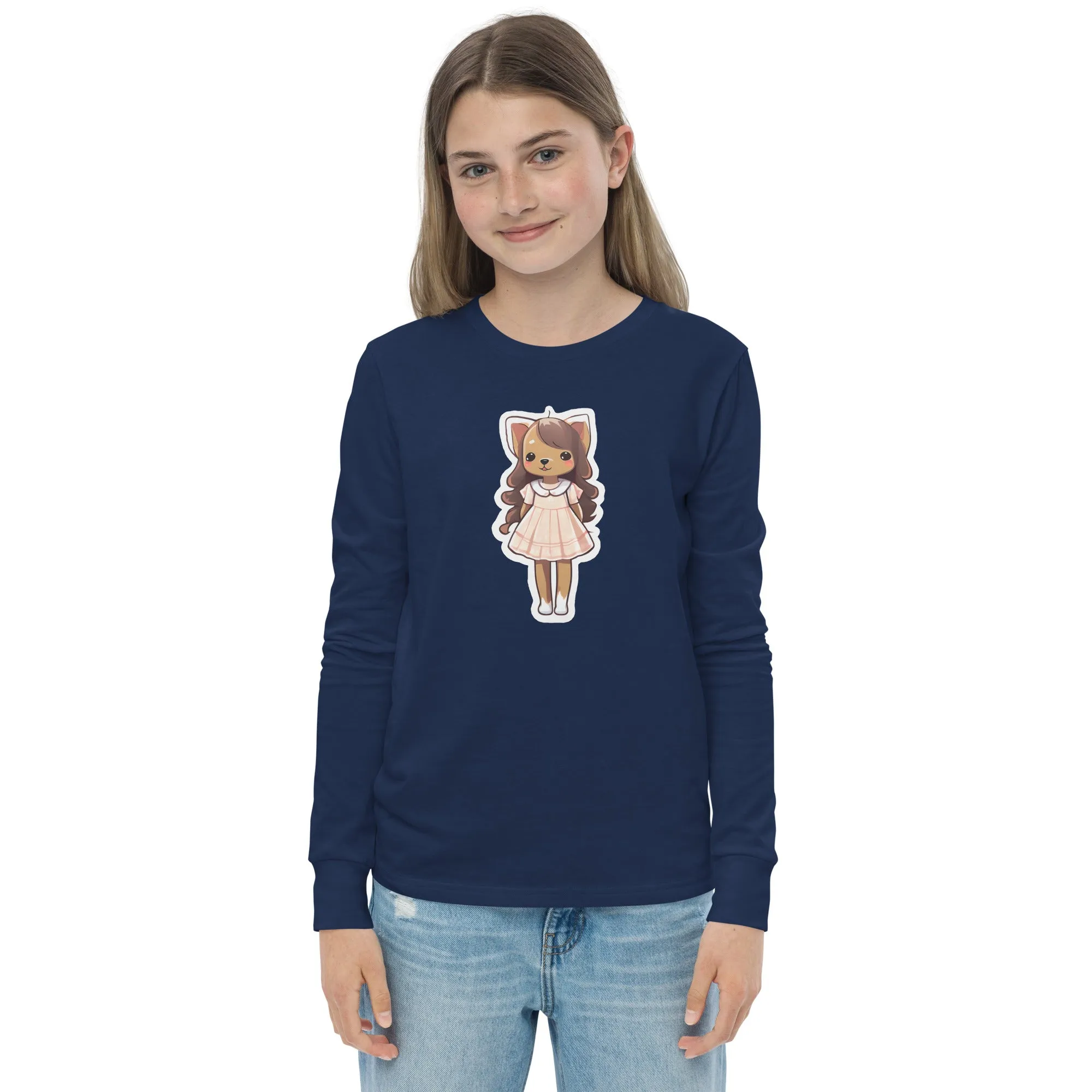 Puppy in a Dress Youth Long Sleeve Tee